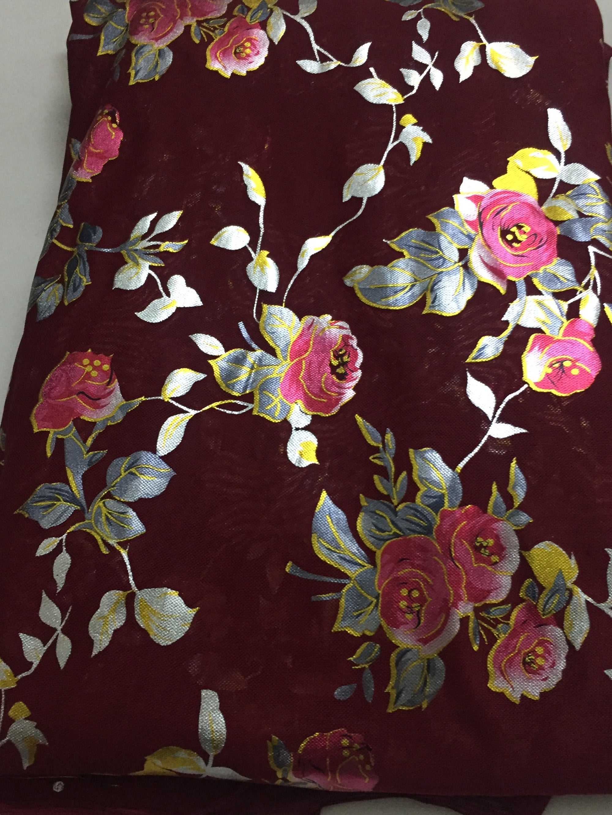 Printed lycra imported net fabric 80 cms cut