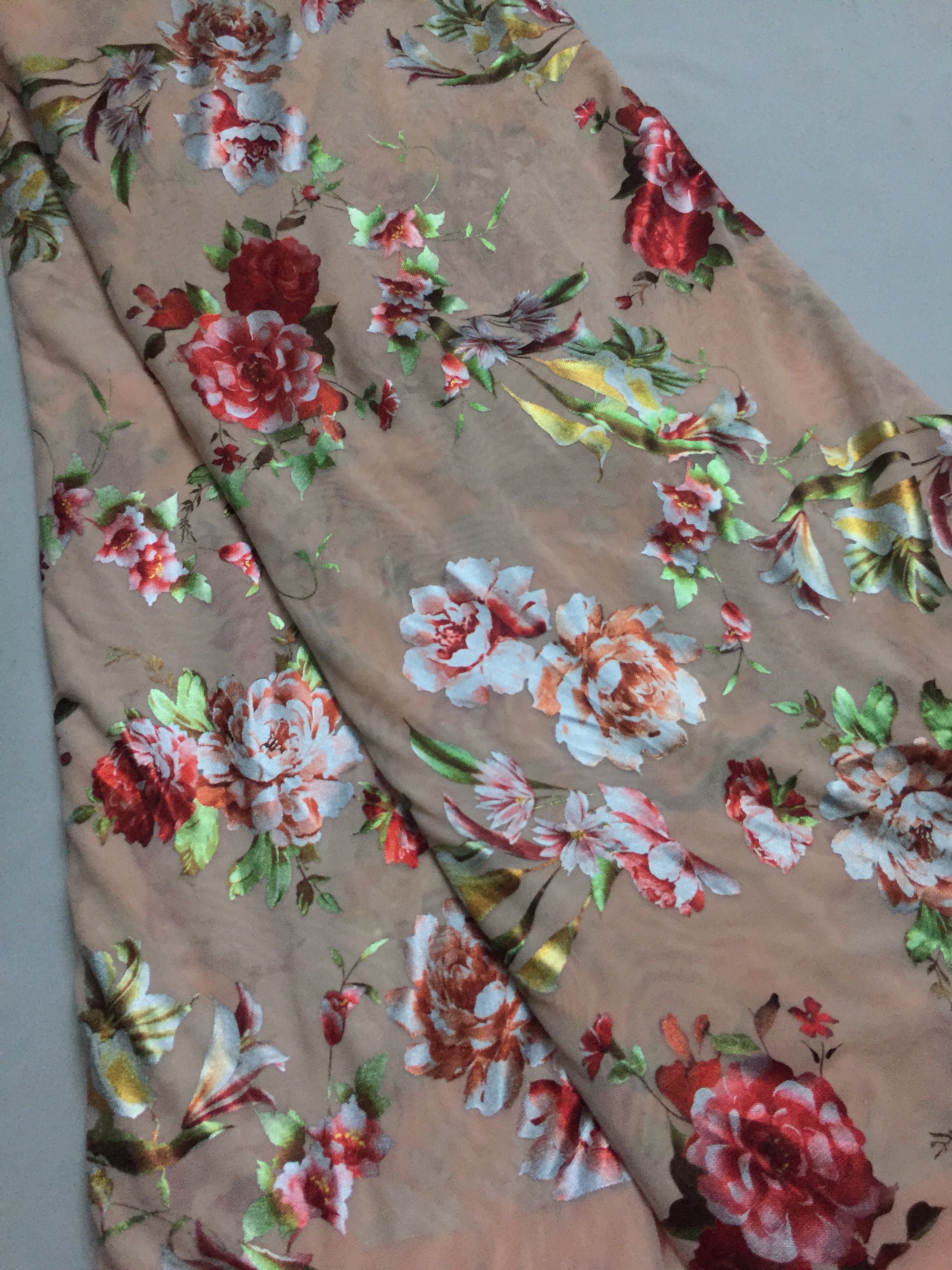 Printed lycra imported net fabric