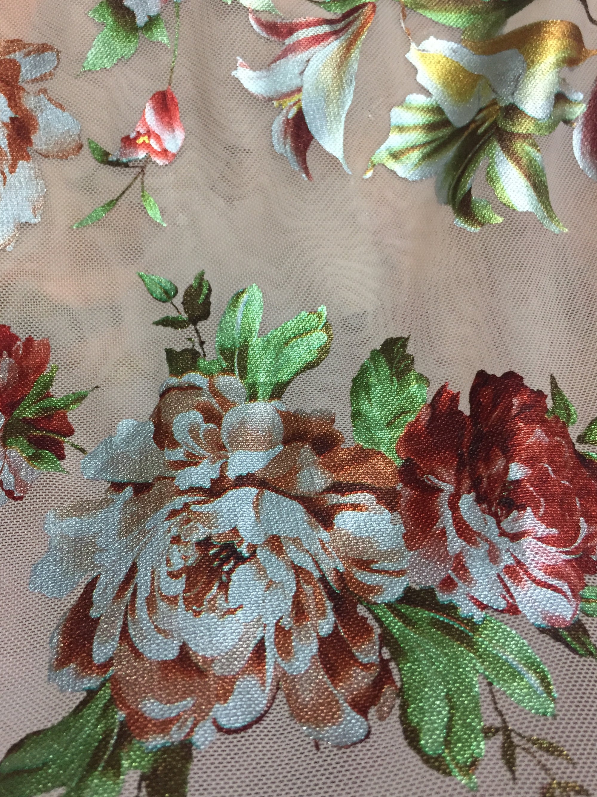 Printed lycra imported net fabric