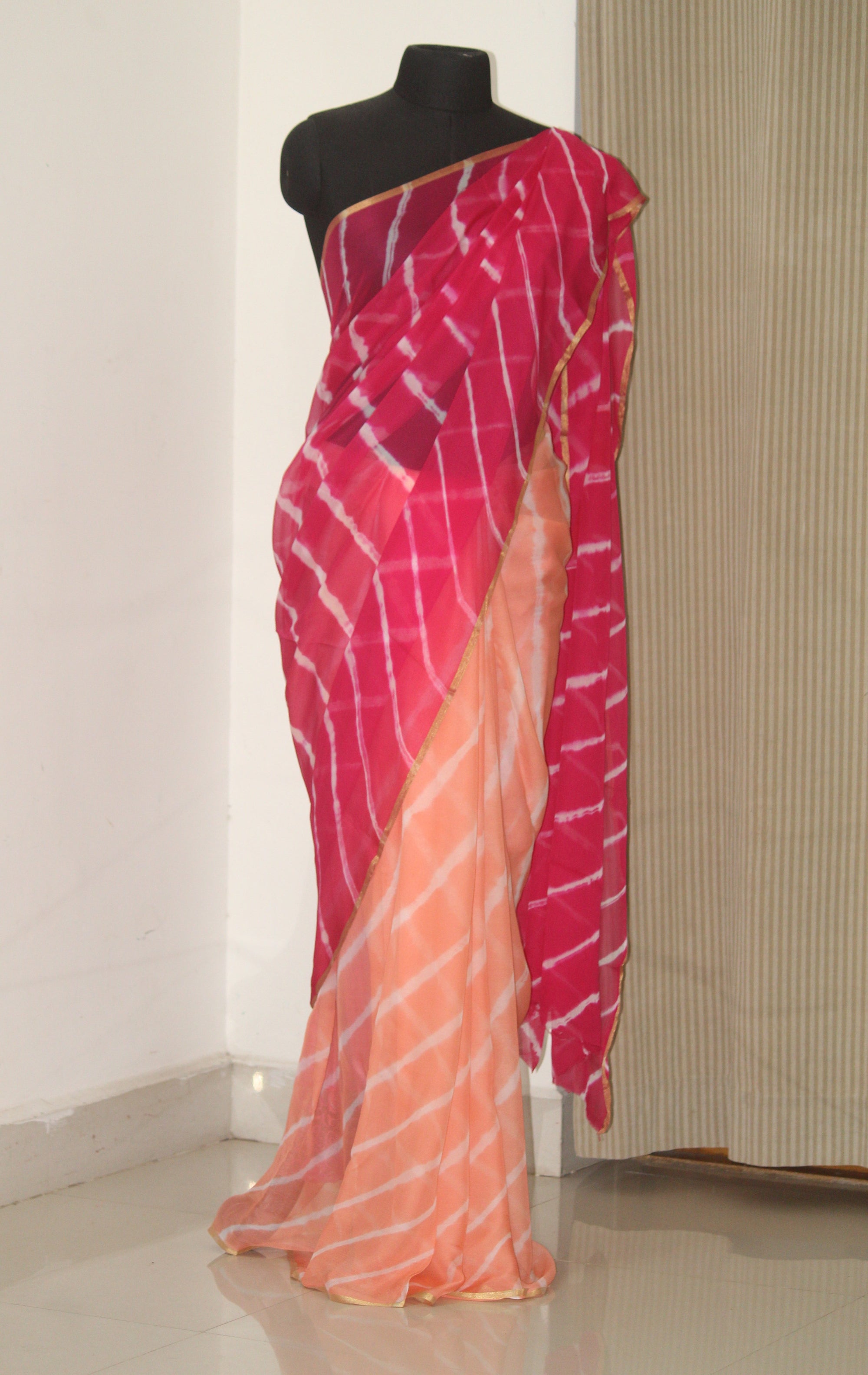 PURE CHIFFON LEHERIYA SAREE