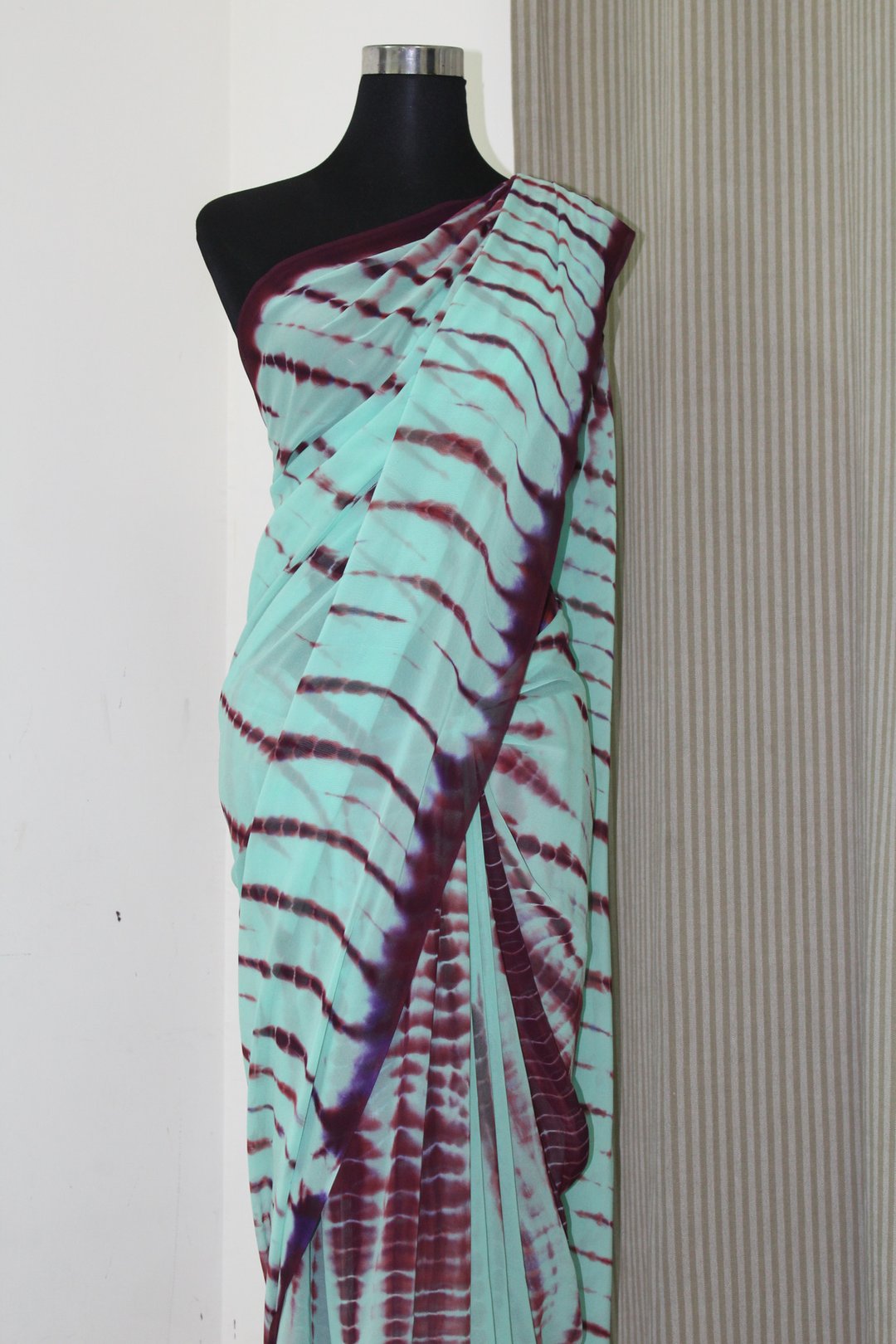 Shibori tie and dye pure georgette saree