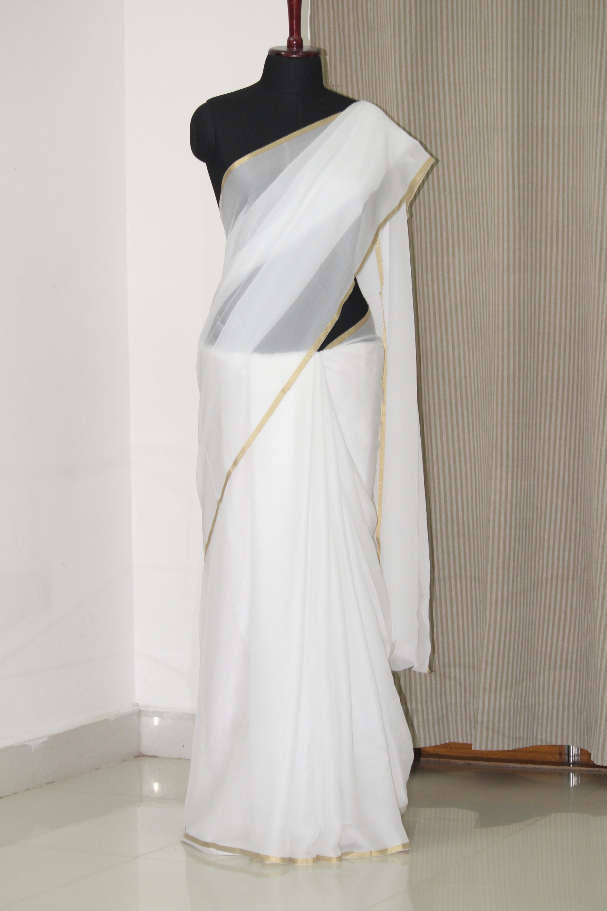 DYEABLE PURE SILK CHIFFON SAREE CUSTOMISE
