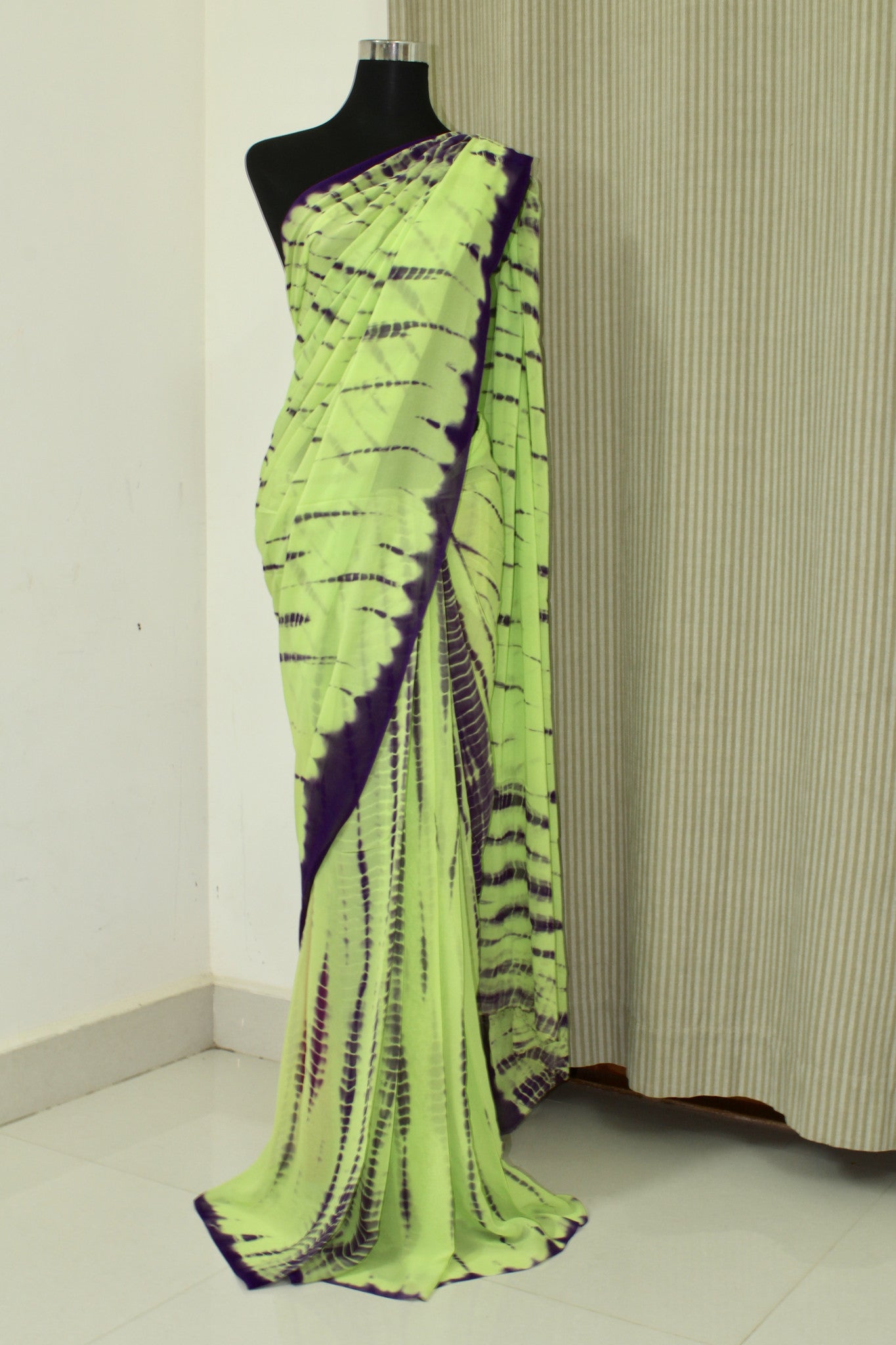 Shibori tie and dye georgette saree