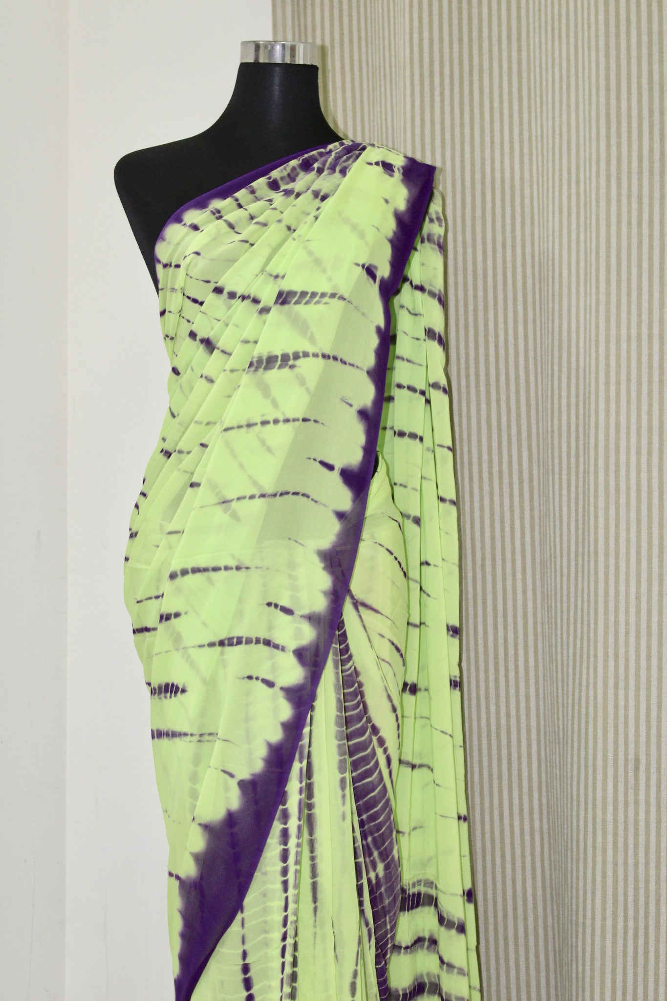 Shibori tie and dye georgette saree