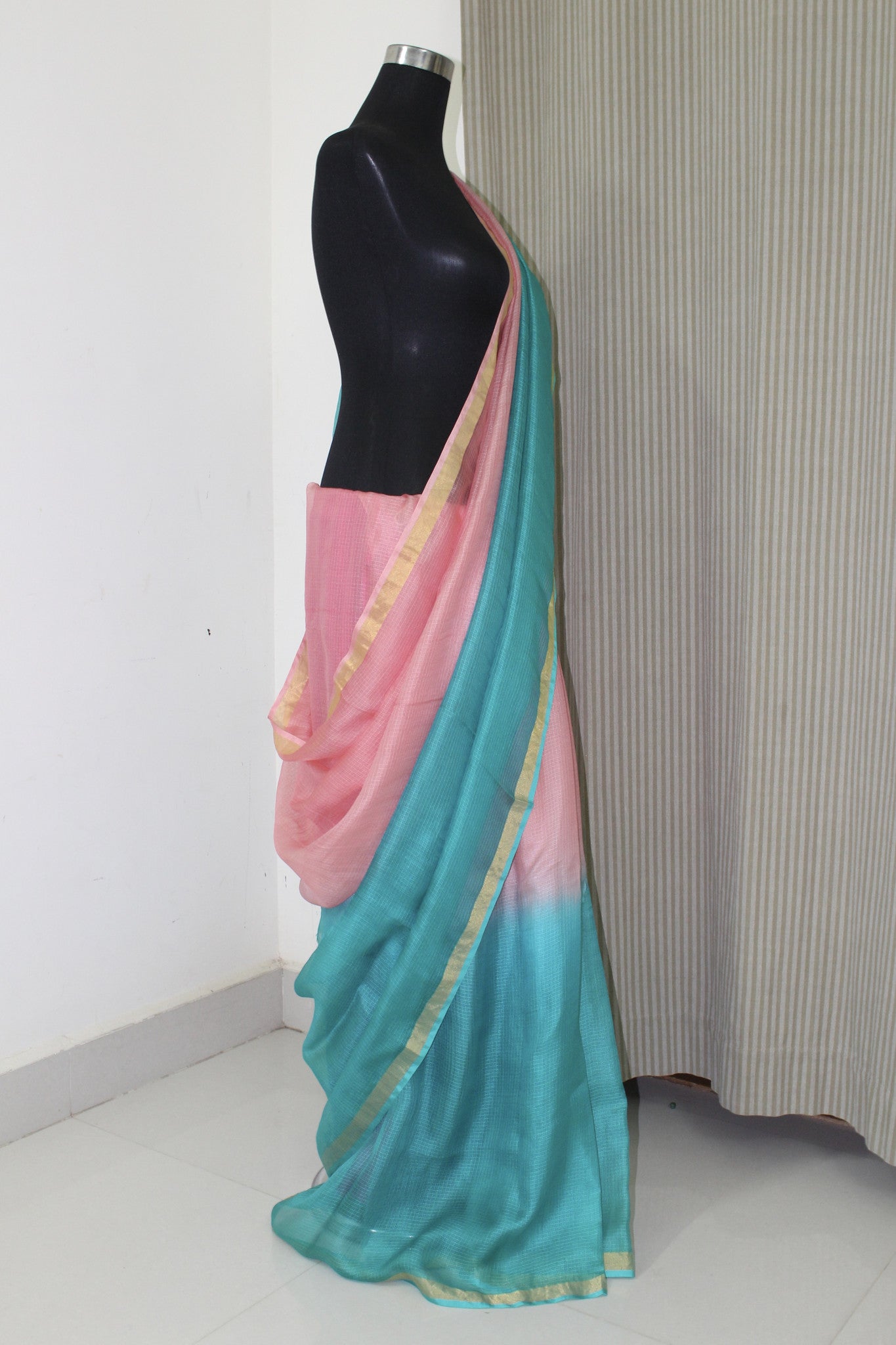 Pure kota silk double shaded saree