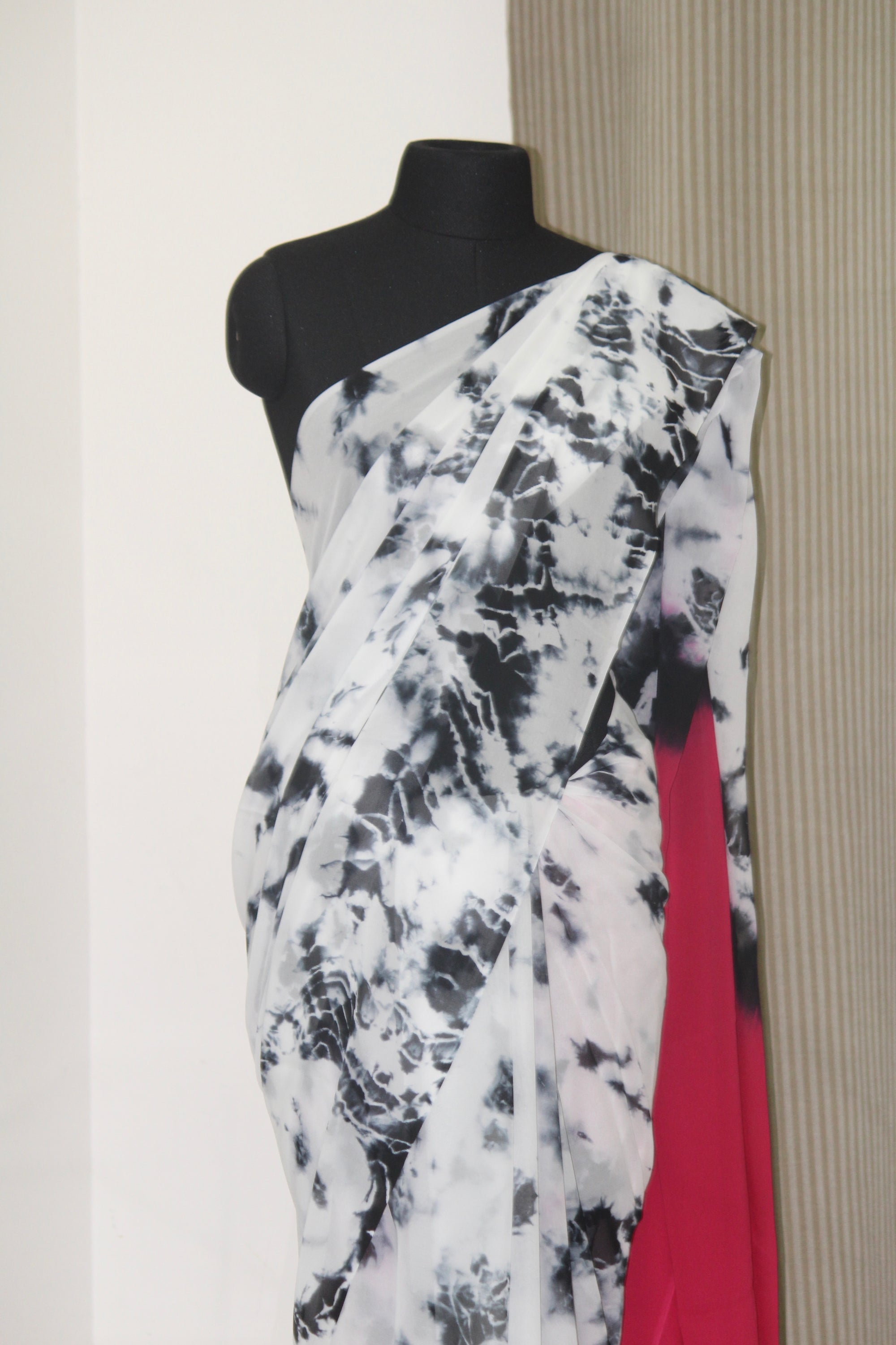 Shibori tie and dye georgette saree