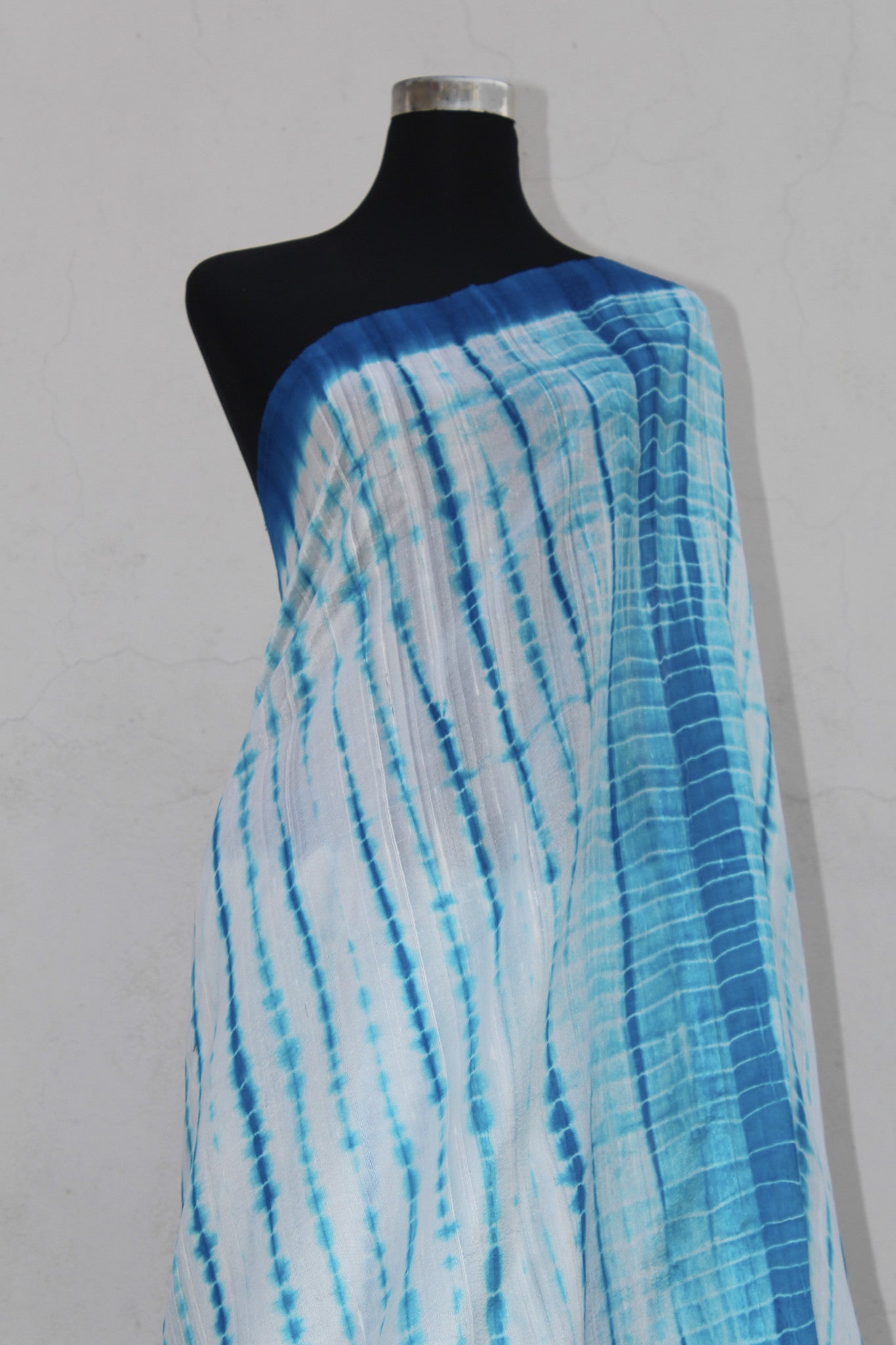 Tie and dye pure raw silk saree