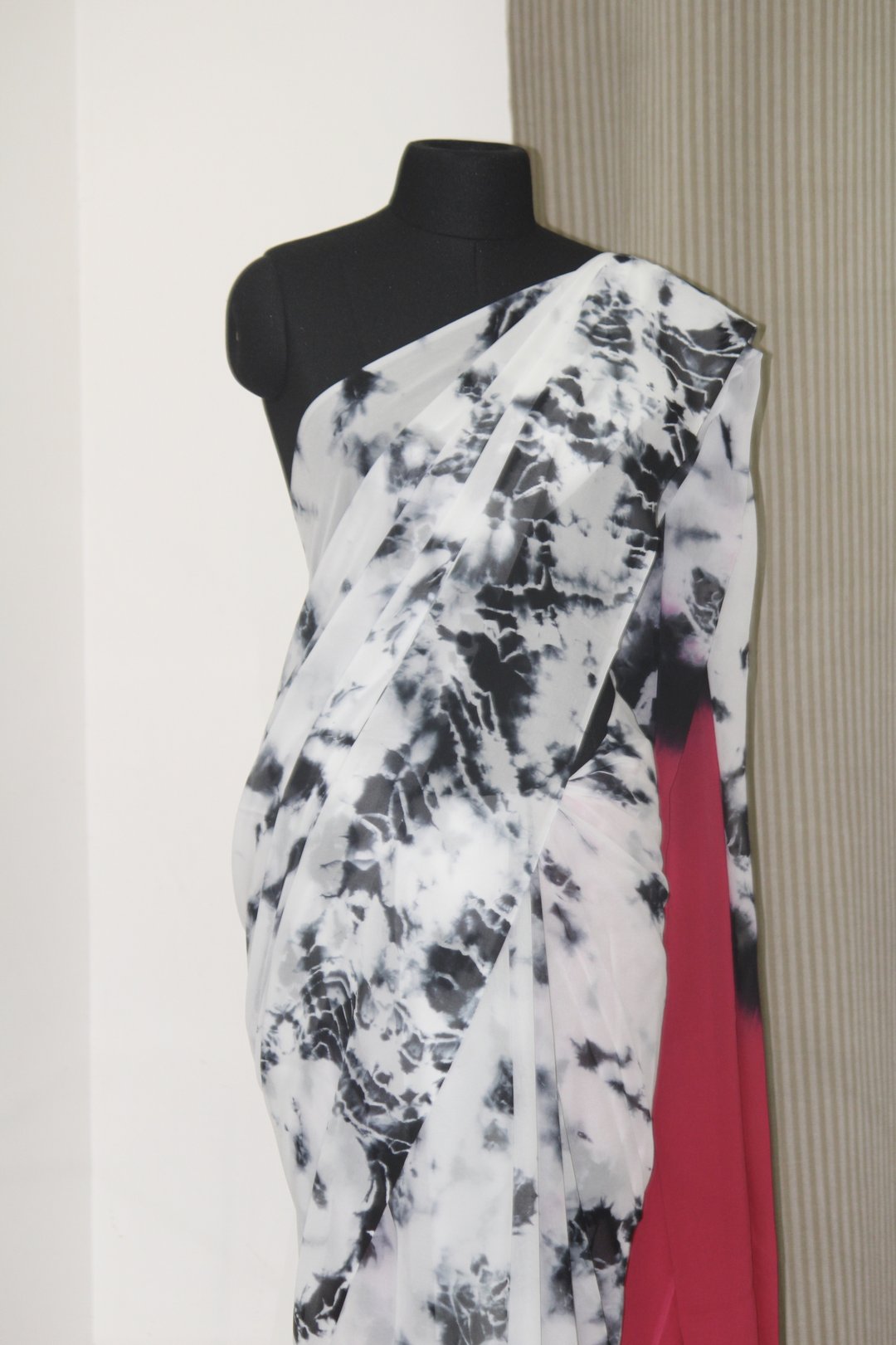 Shibori tie and dye pure georgette saree