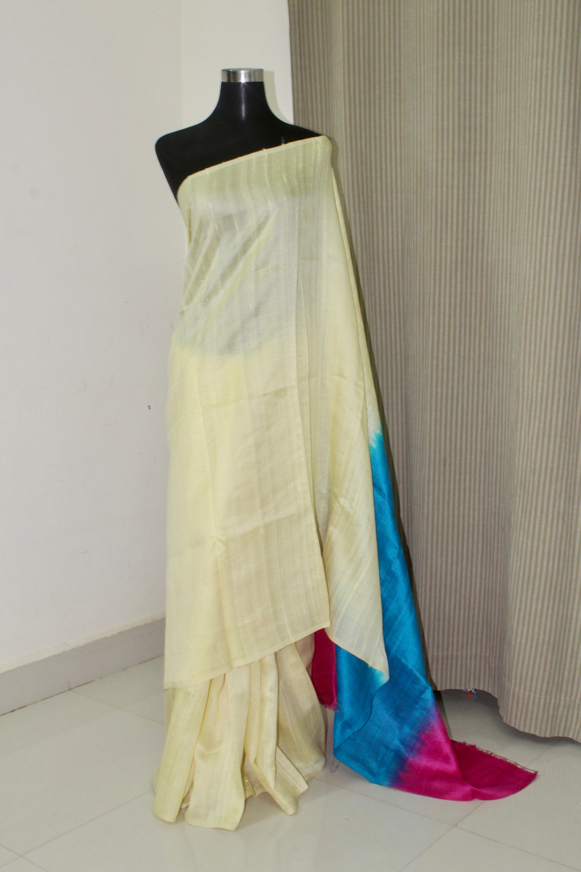 Pure dupion raw silk saree
