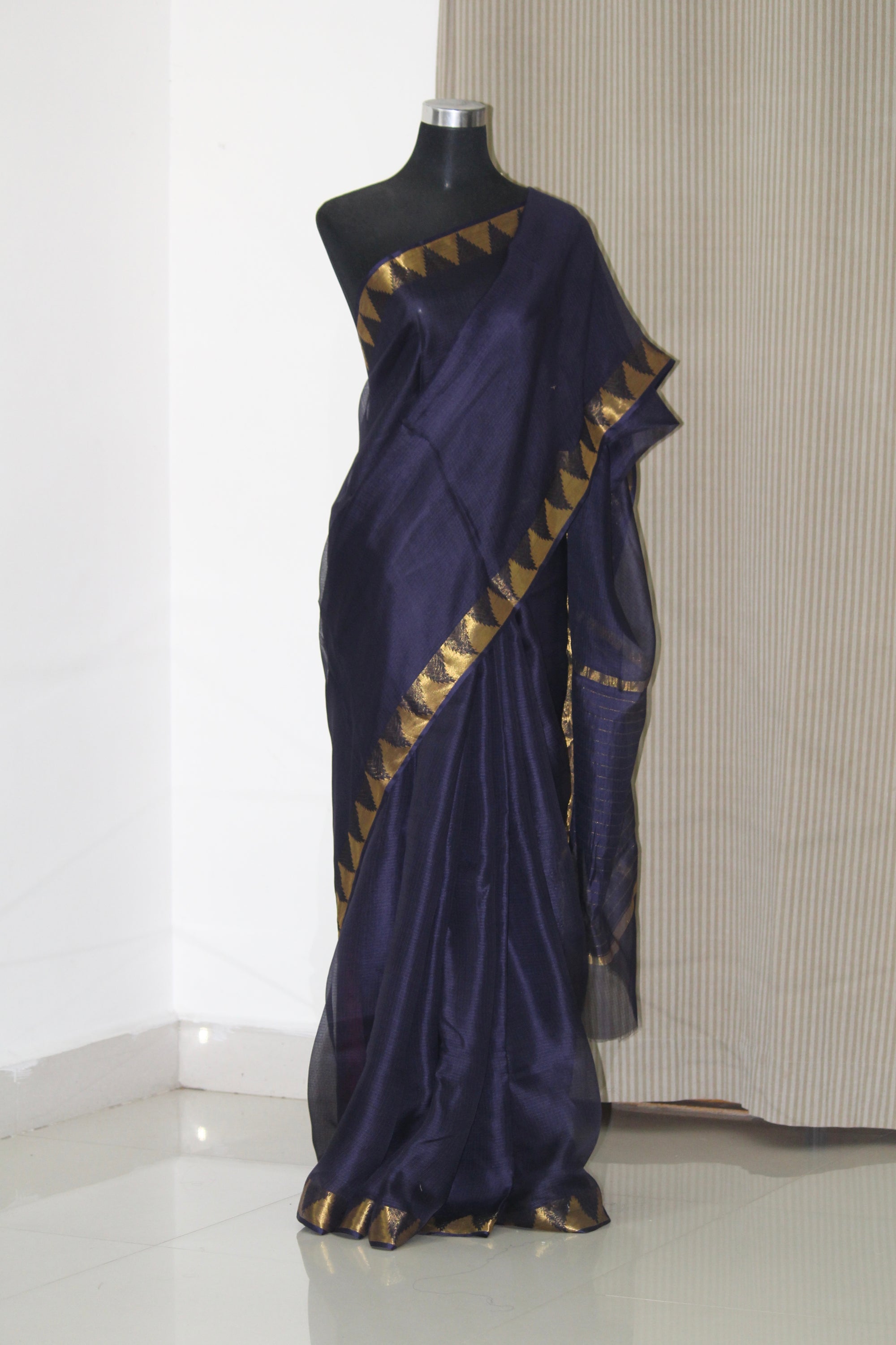 Pure kota silk saree with temple border