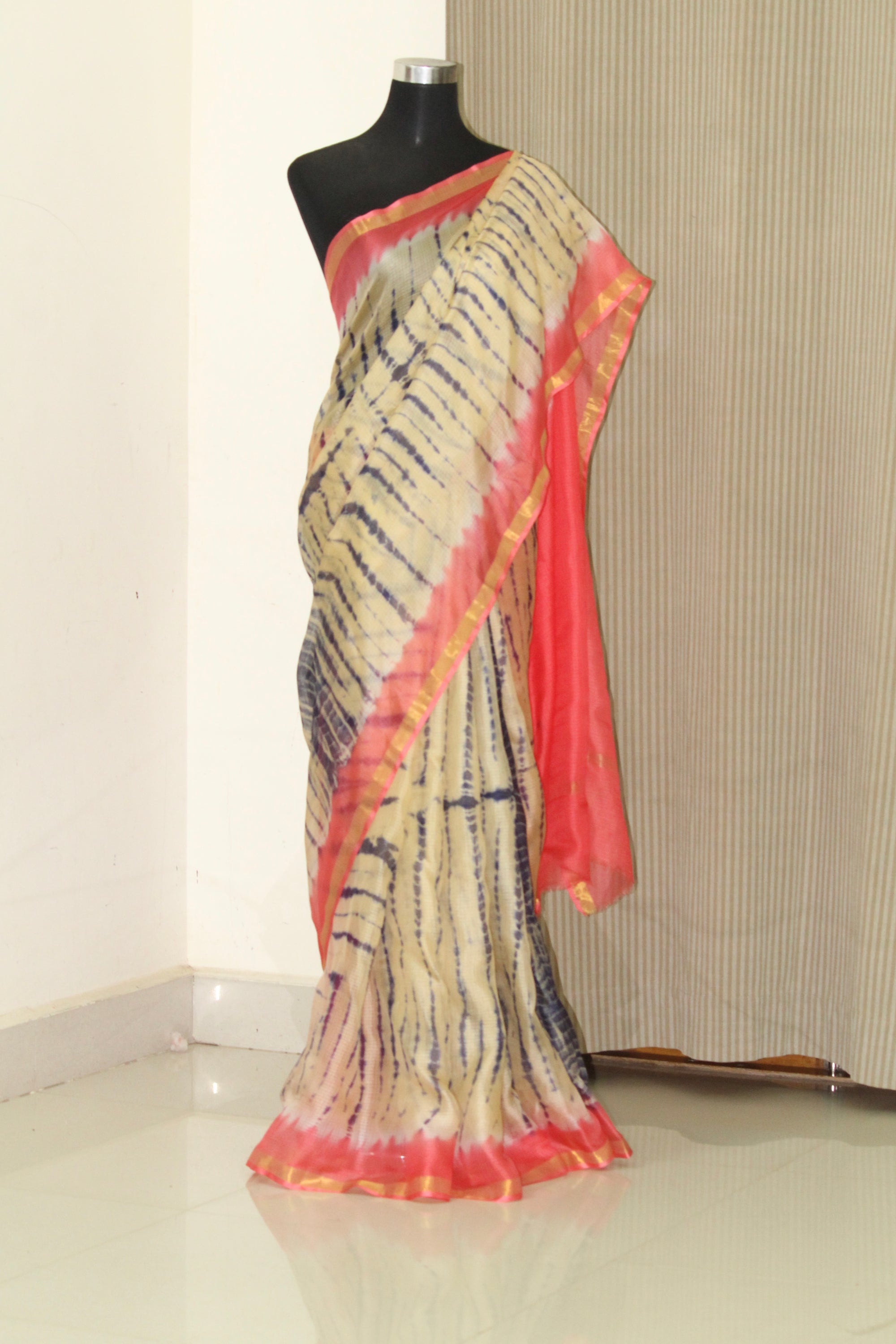 Tie and dye pure kota silk saree
