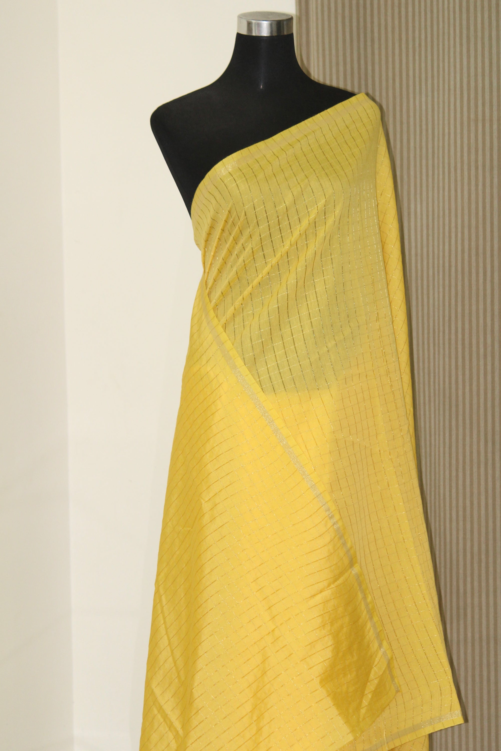 Silk cotton zari checks saree