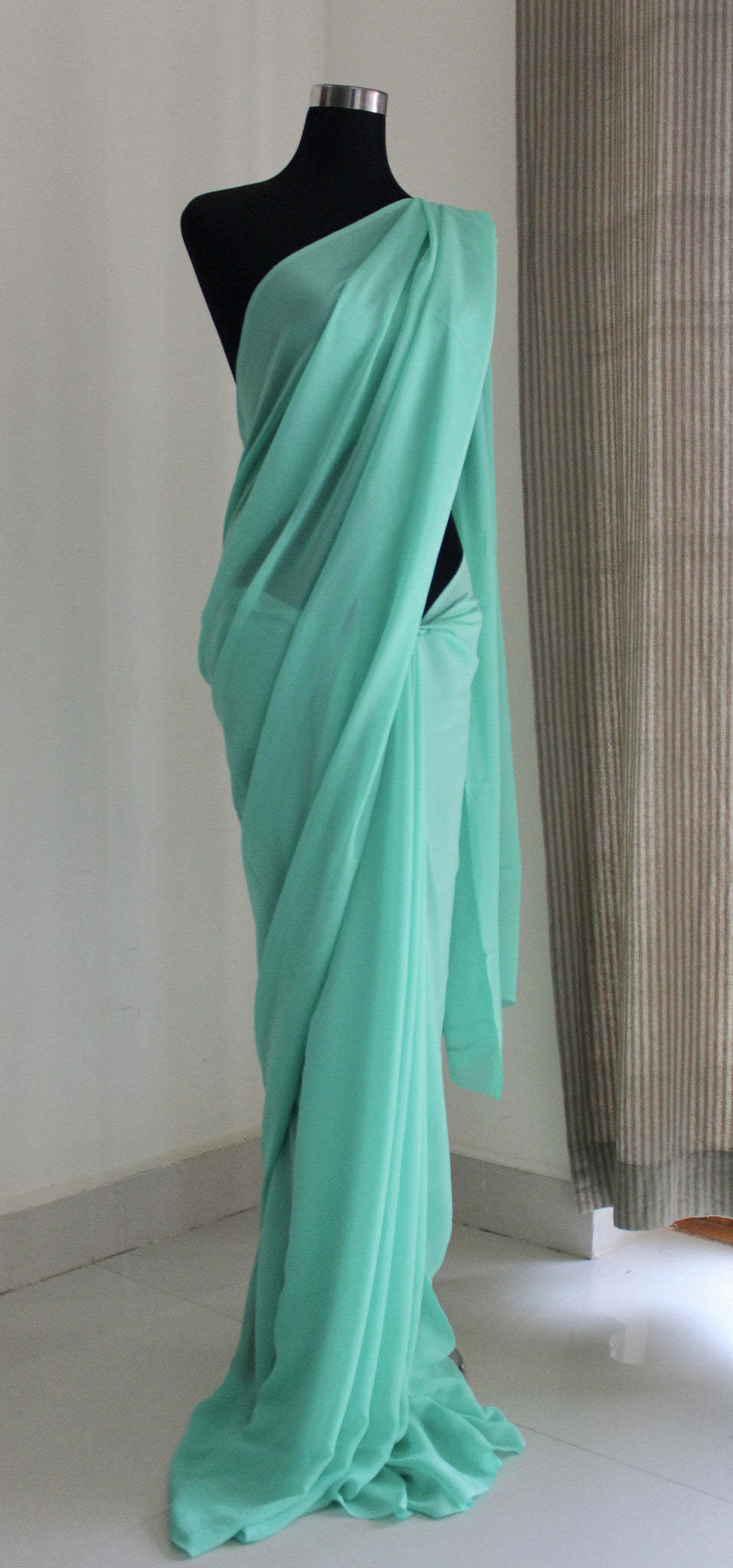 Pure silk georgette plain saree