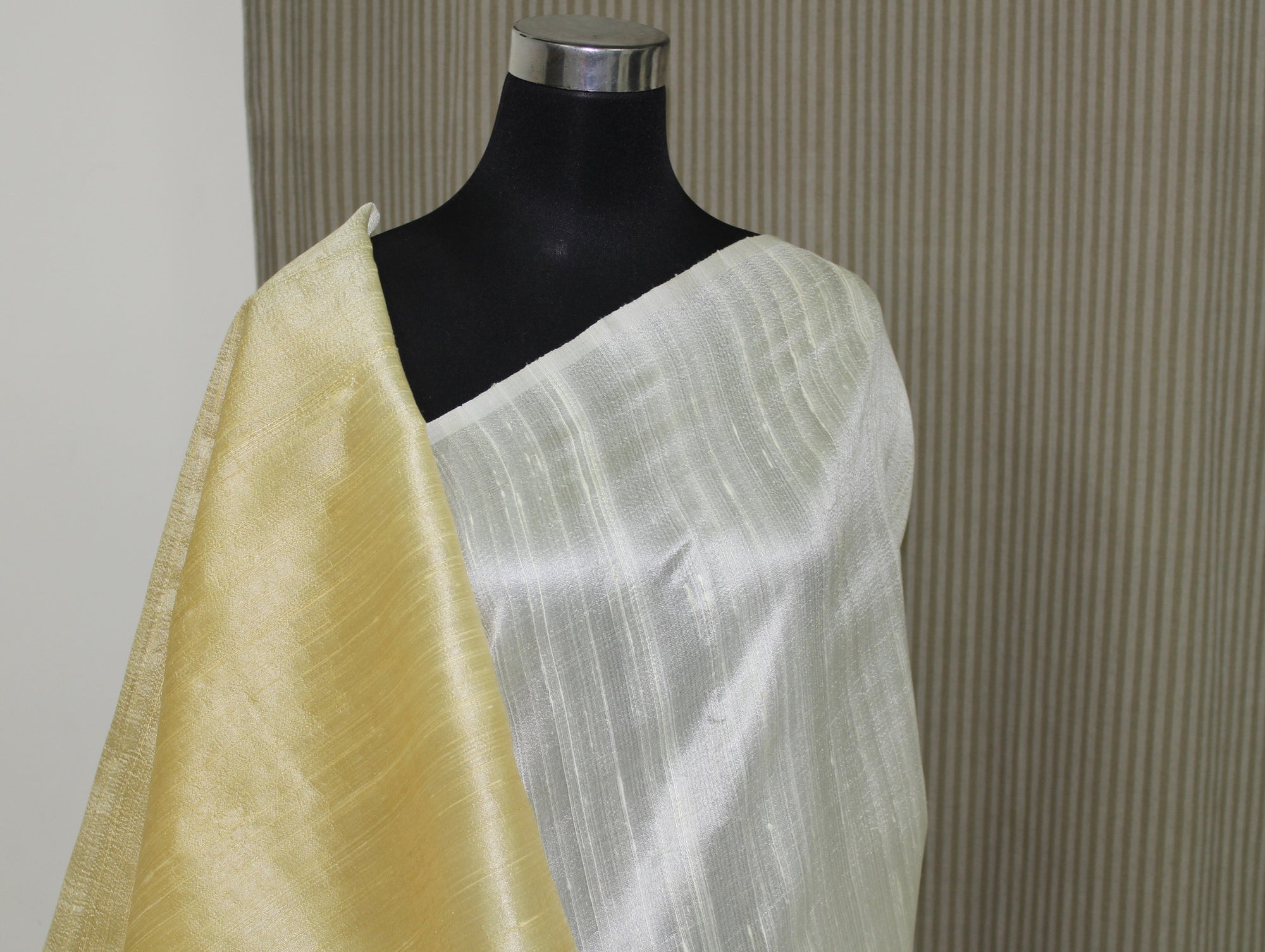 Pure raw silk saree in double shade