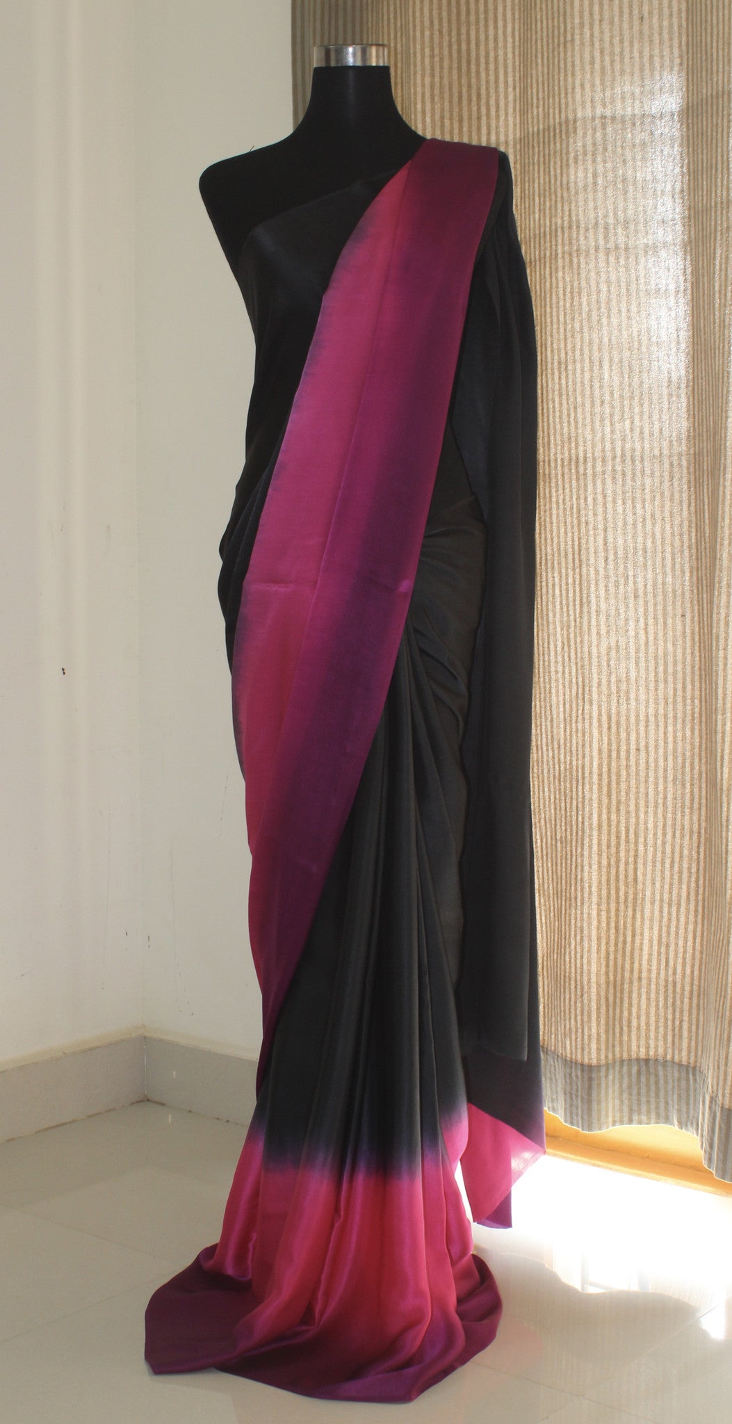 Pure silk satin saree