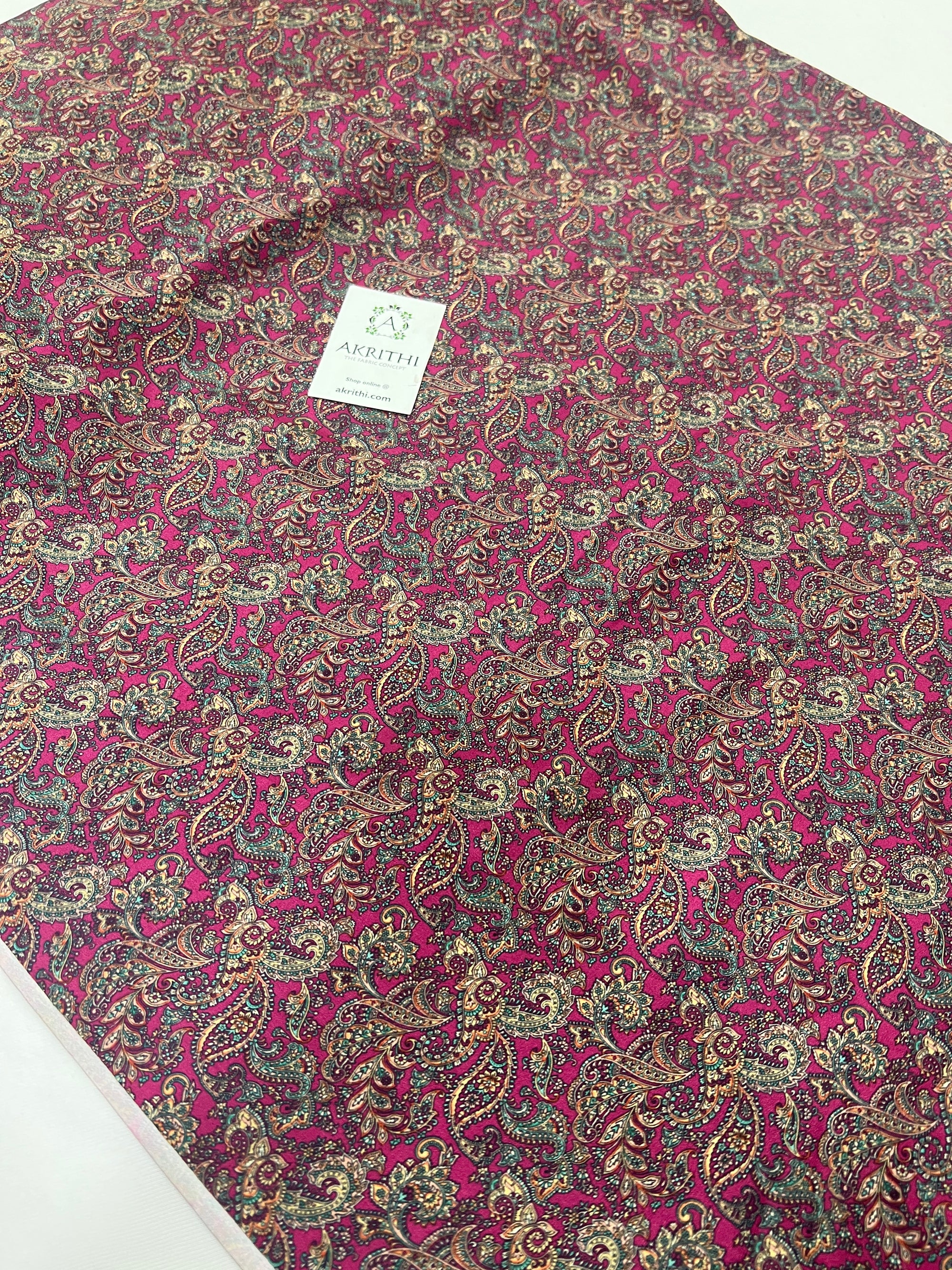 Digital floral printed crepe fabric