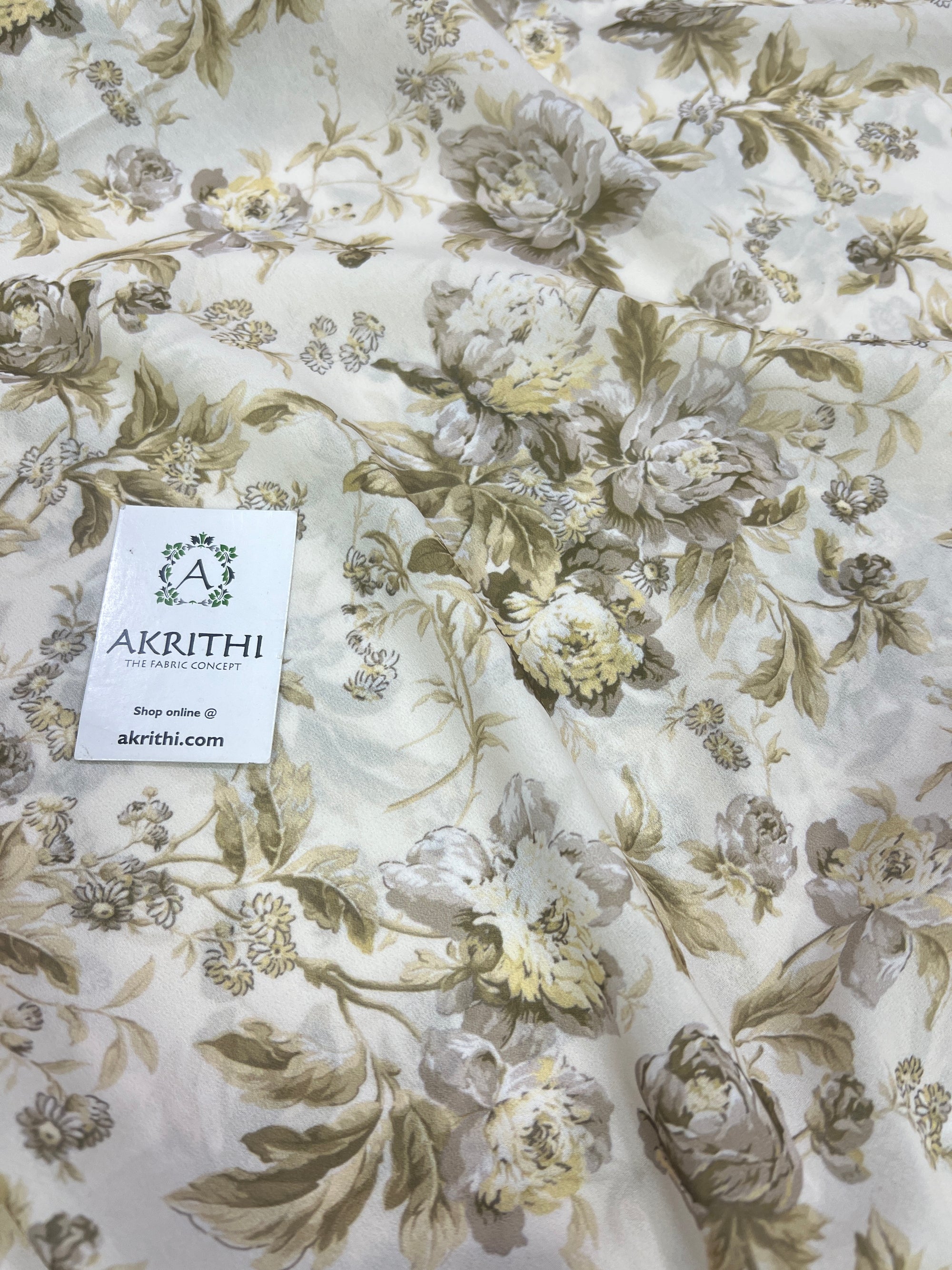 Digital floral printed georgette fabric