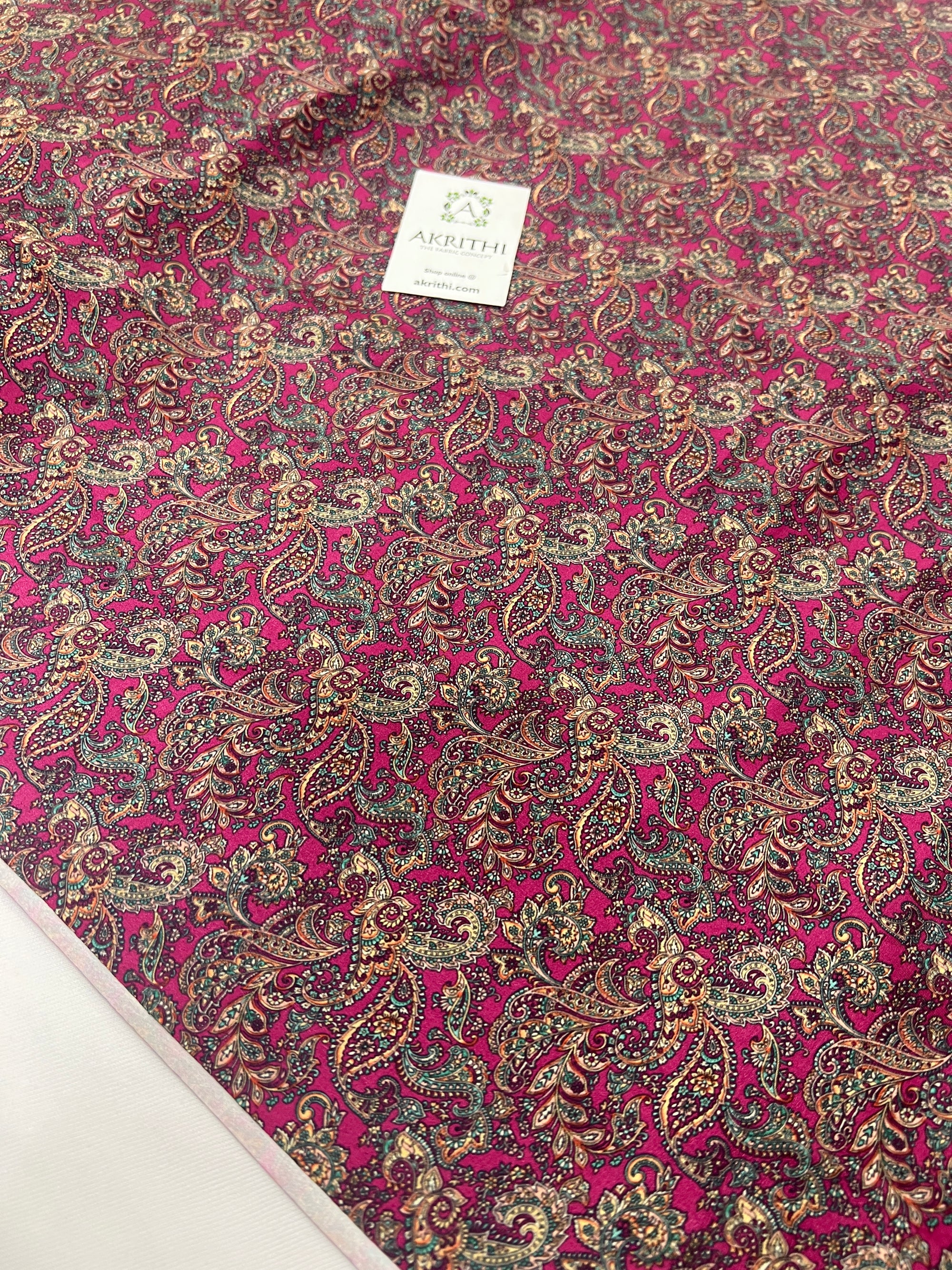 Digital floral printed crepe fabric