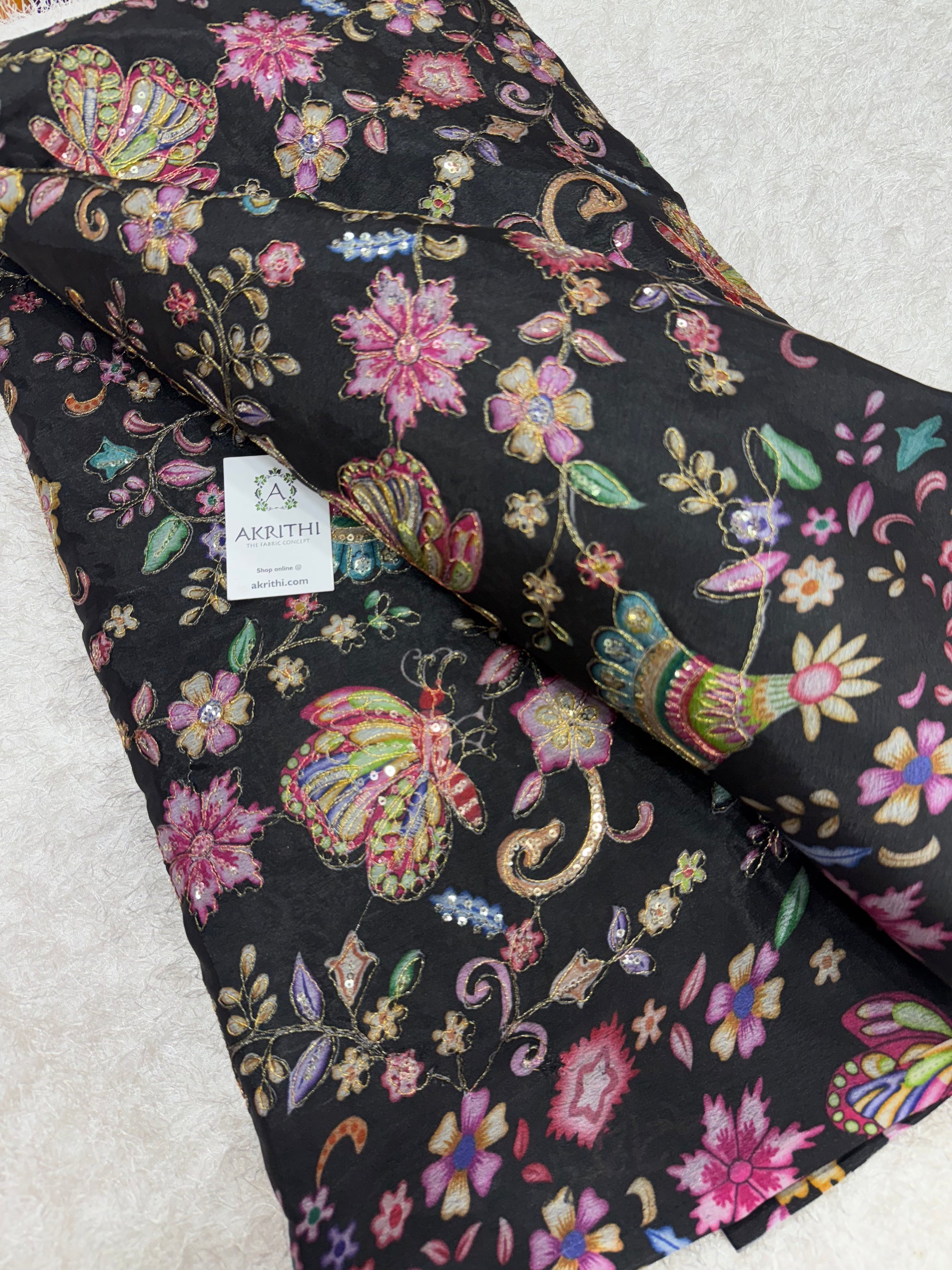 Buy embroidery fabric | Embroidered designer fabrics online Akrithi Buy embroidery fabric | Embroidered designer fabrics online Akrithi
