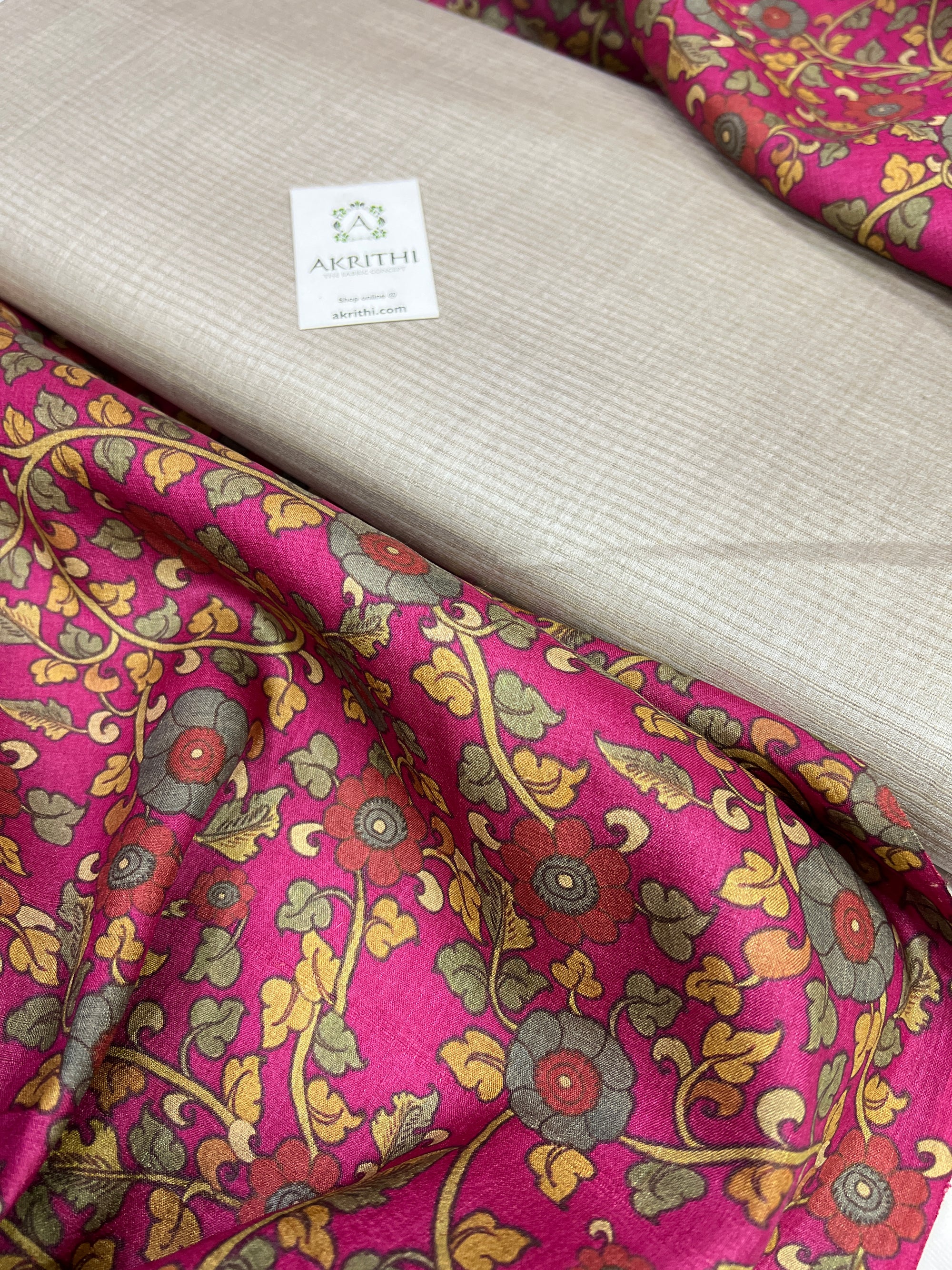 PRINTED TUSSAR SILK