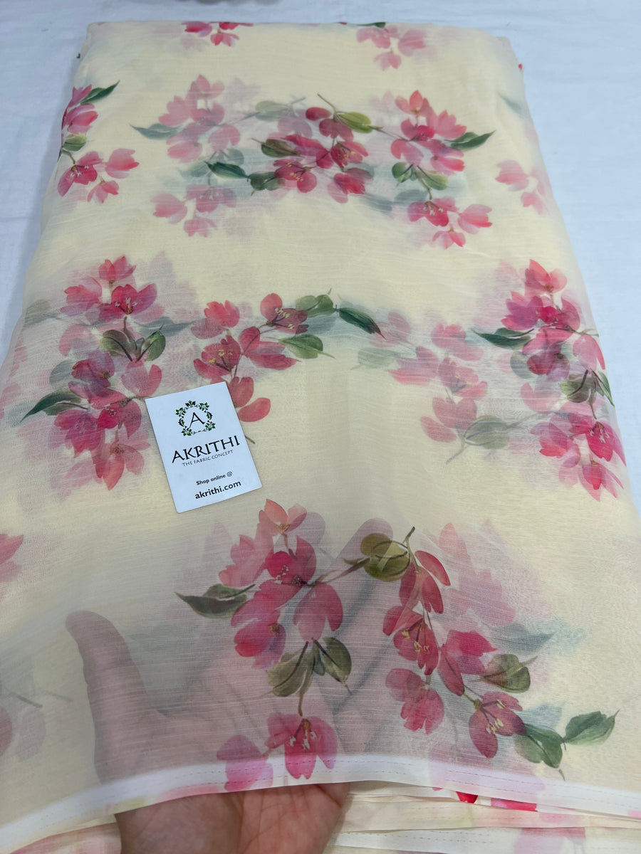 Digital floral printed chiffon fabric