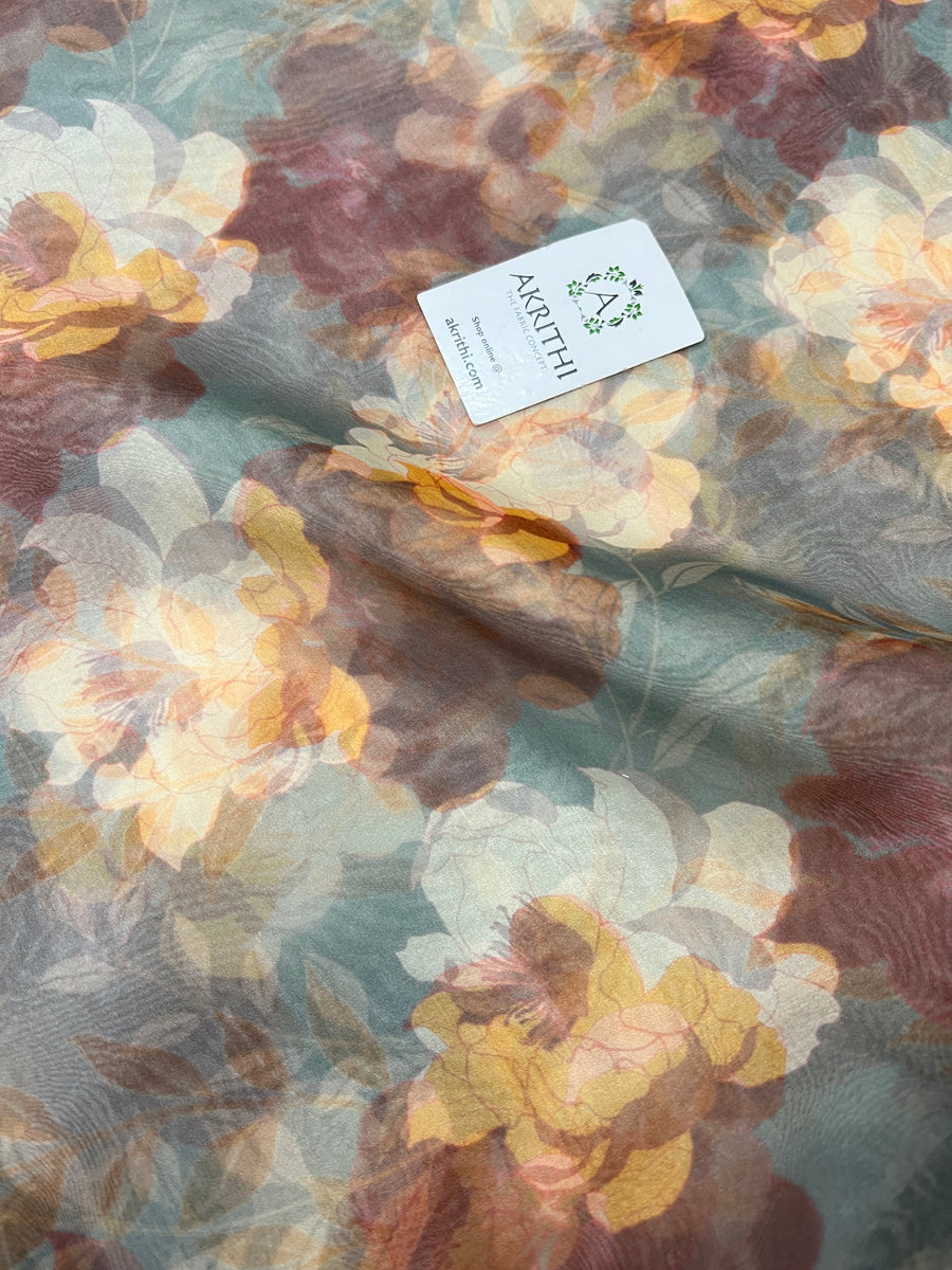 Digital floral Printed organza fabric