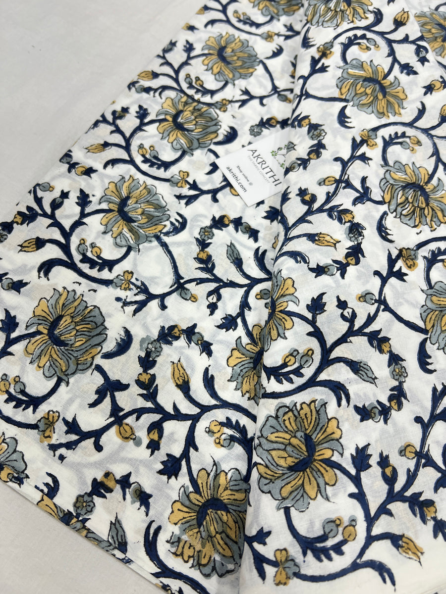 Hand block Printed pure cotton fabric