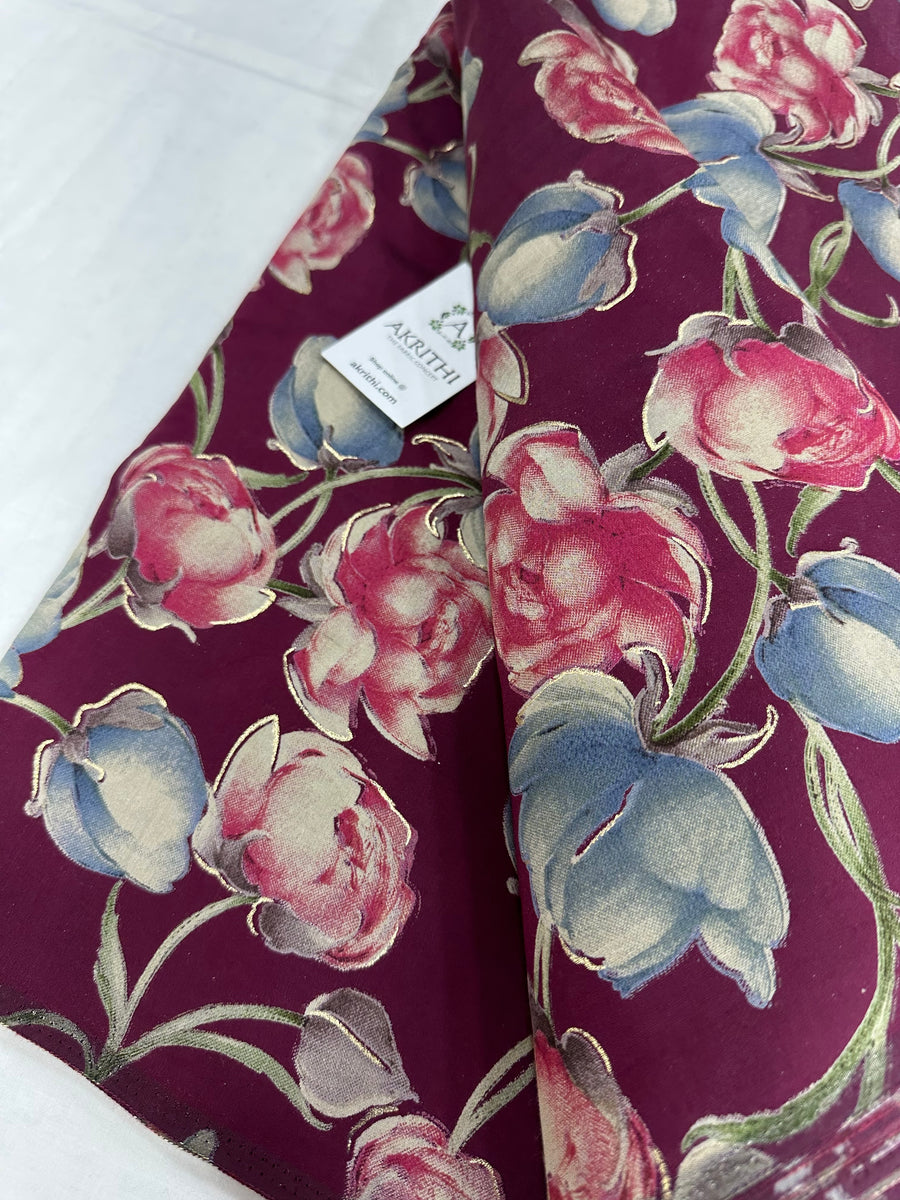 Printed silk fabric