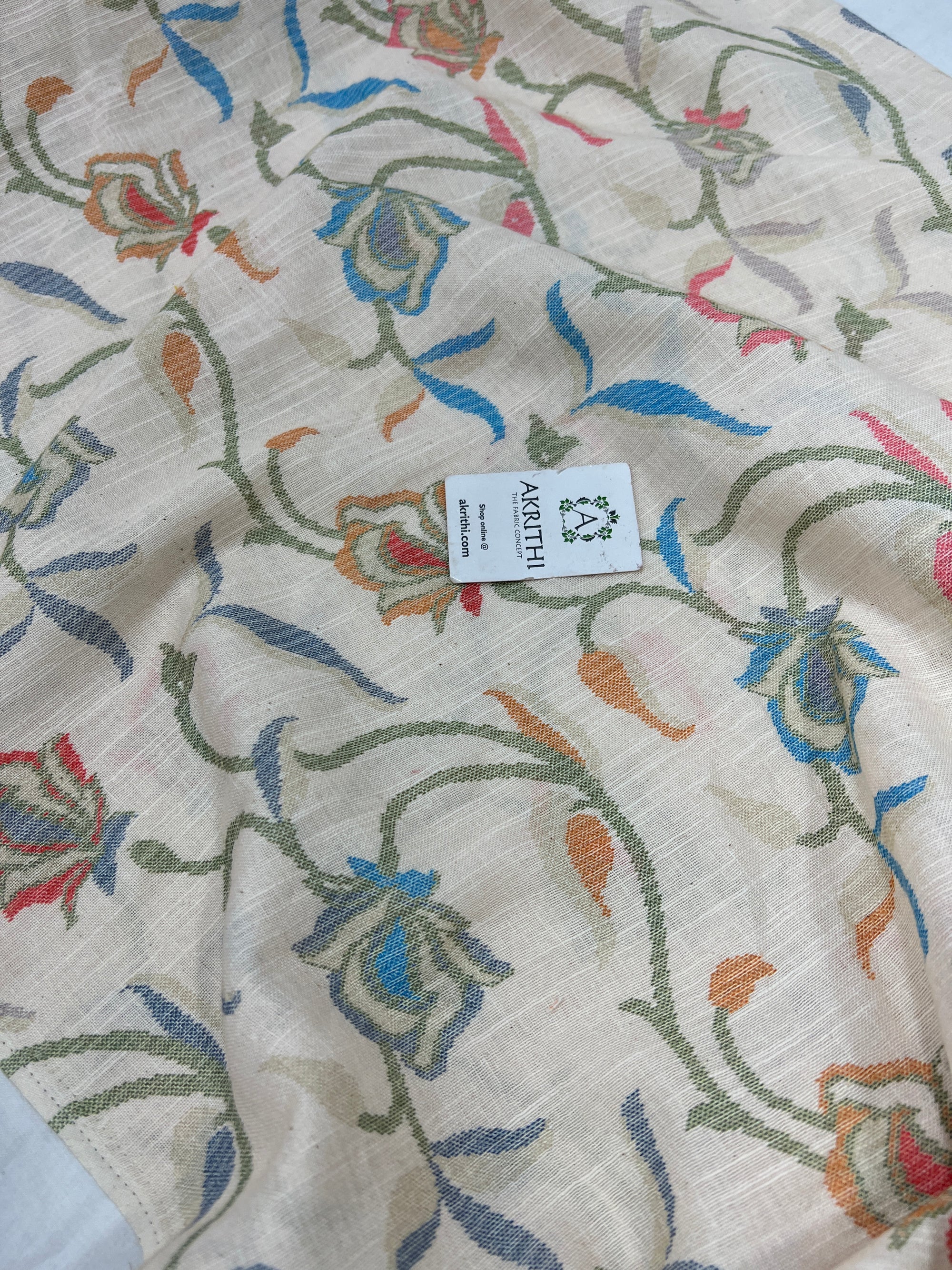 Digital Printed pure linen twill cotton fabric