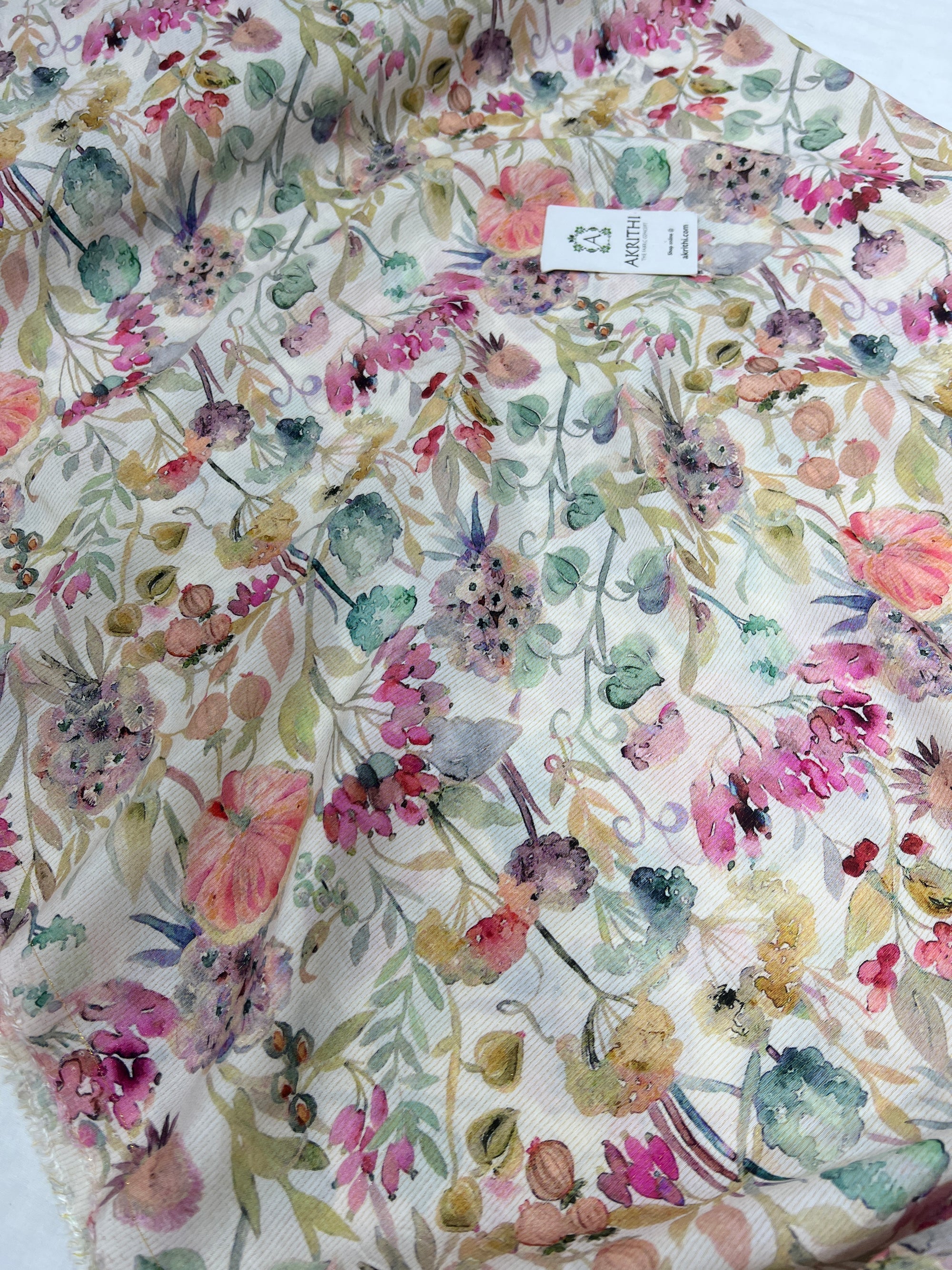 Printed pure lurex muslin fabric