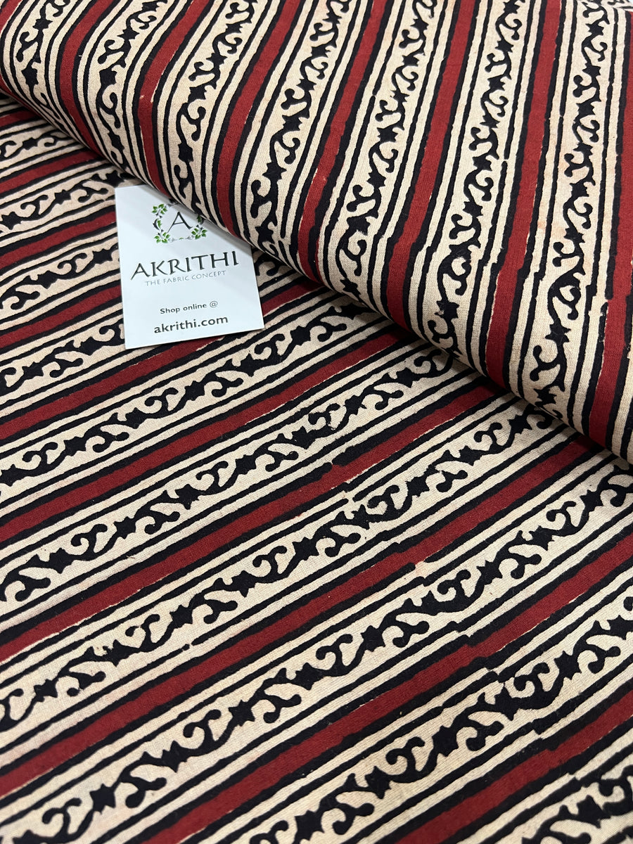 Hand block Printed pure cotton fabric