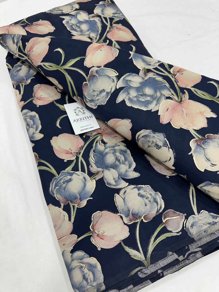 Printed silk fabric