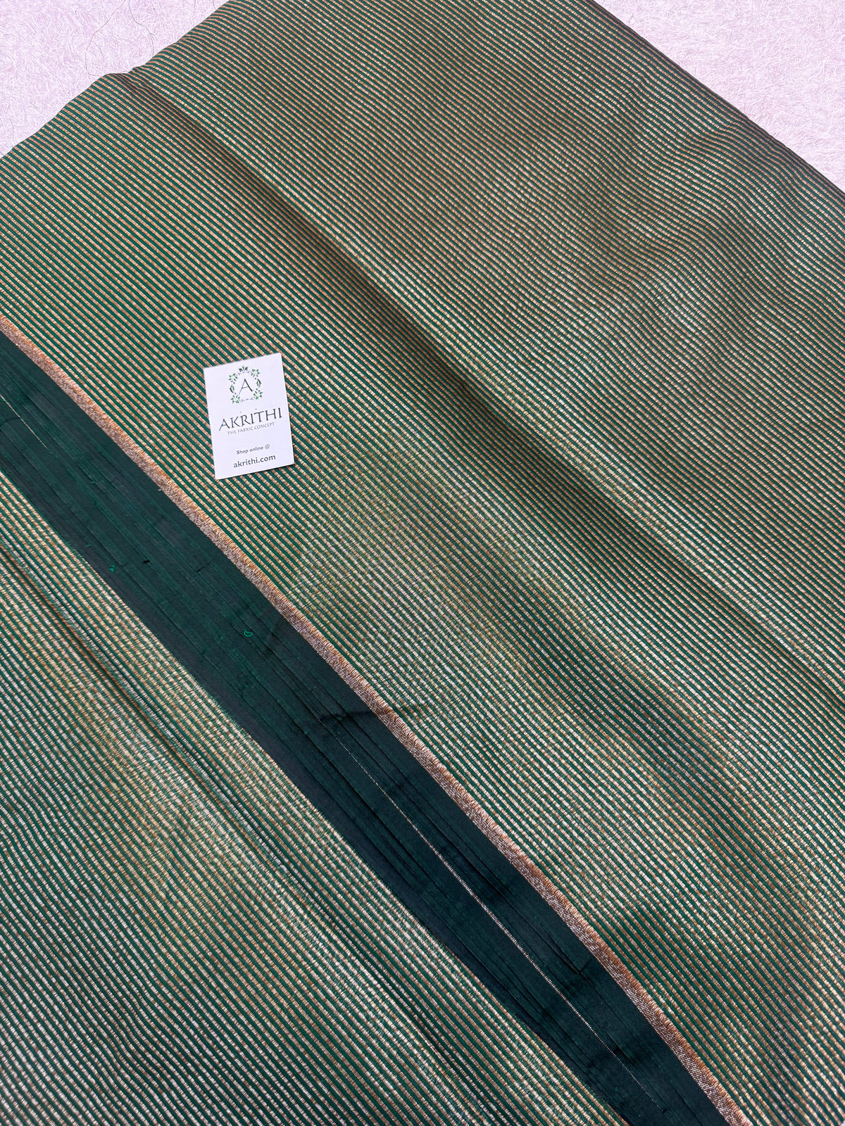 Pure Banarasi brocade striped antique zari fabric