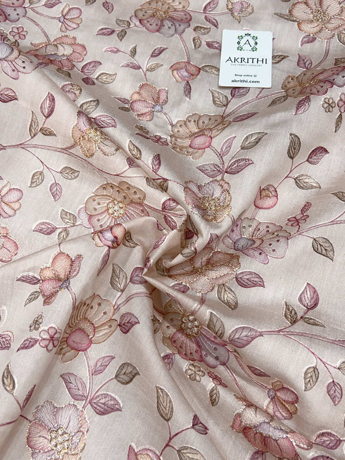Embroidered Pure Munga Silk Fabric