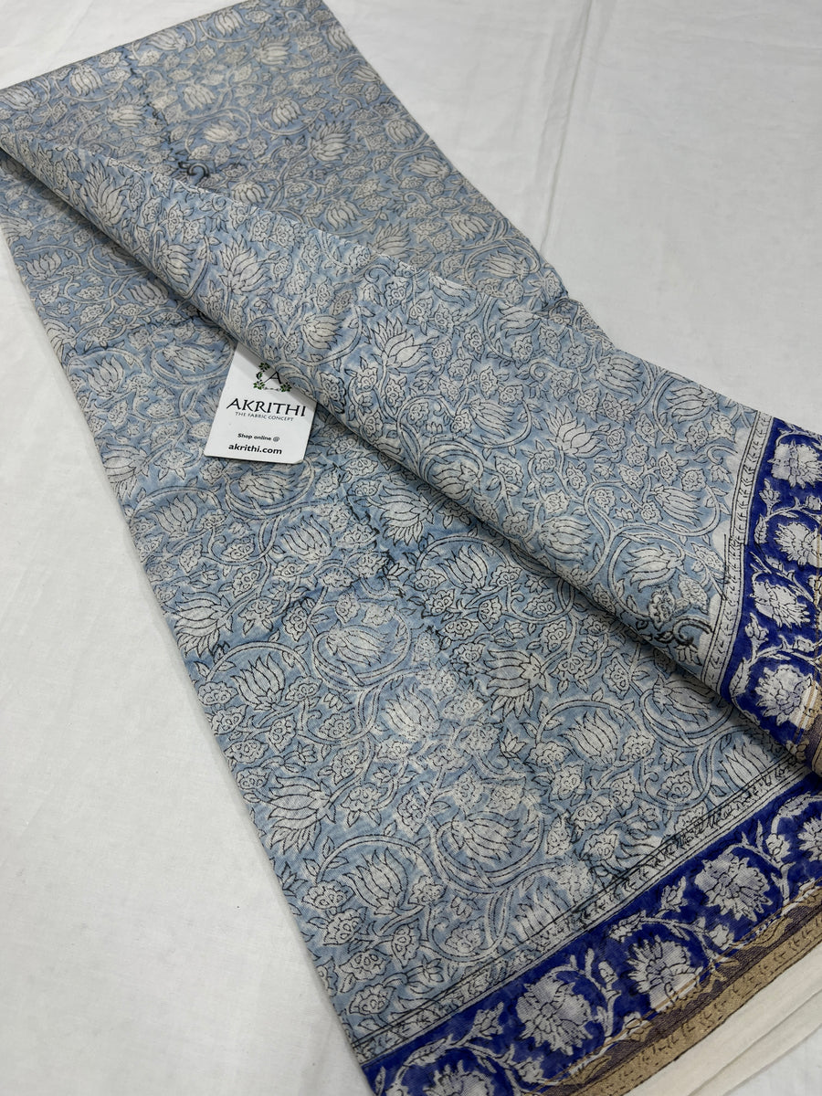 Block printed Chanderi dupatta