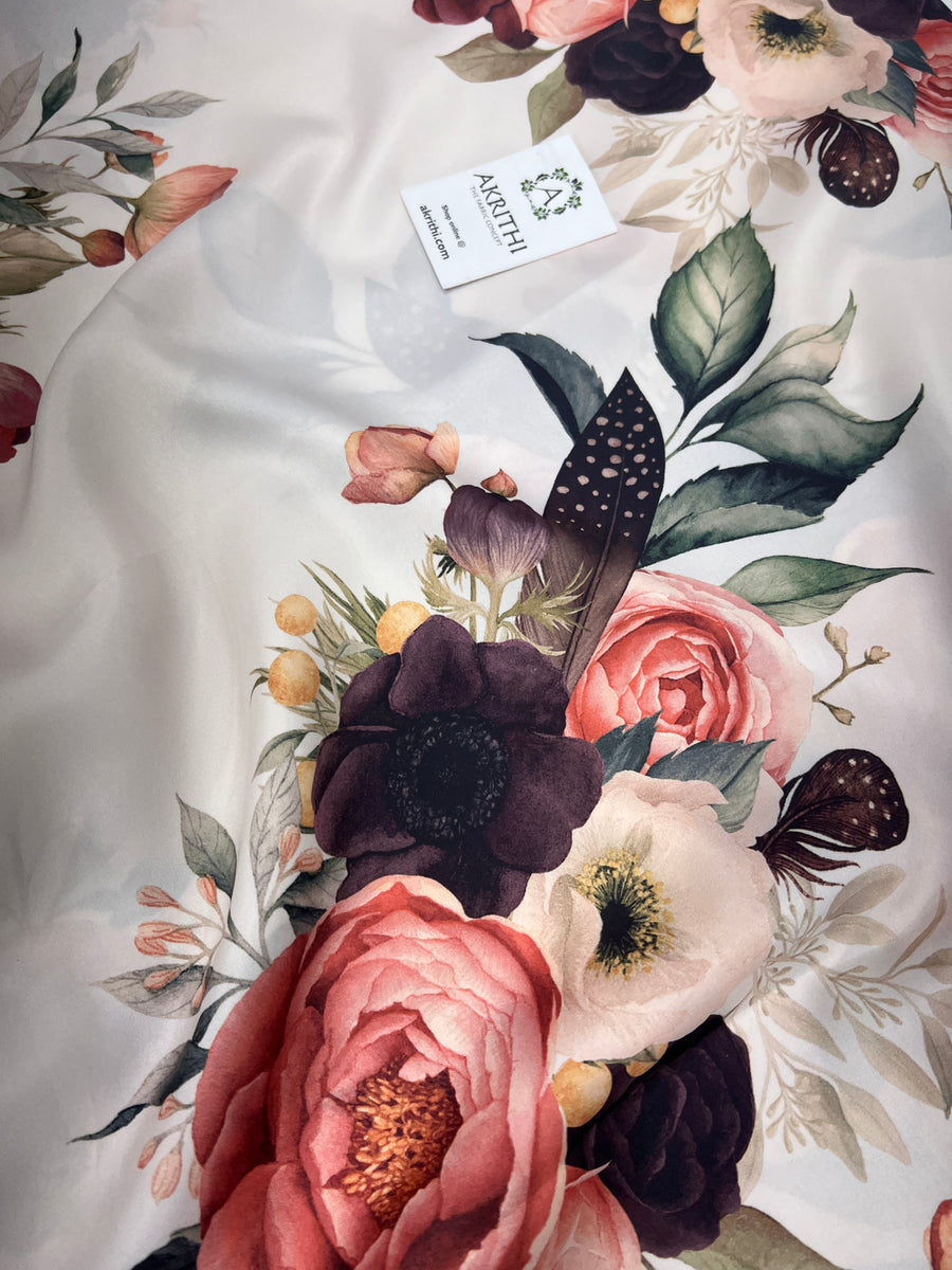 Digital printed modal satin fabric