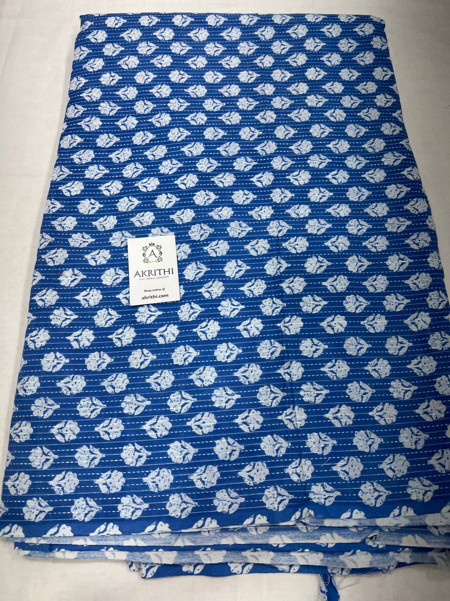 Printed Kantha pure cotton fabric