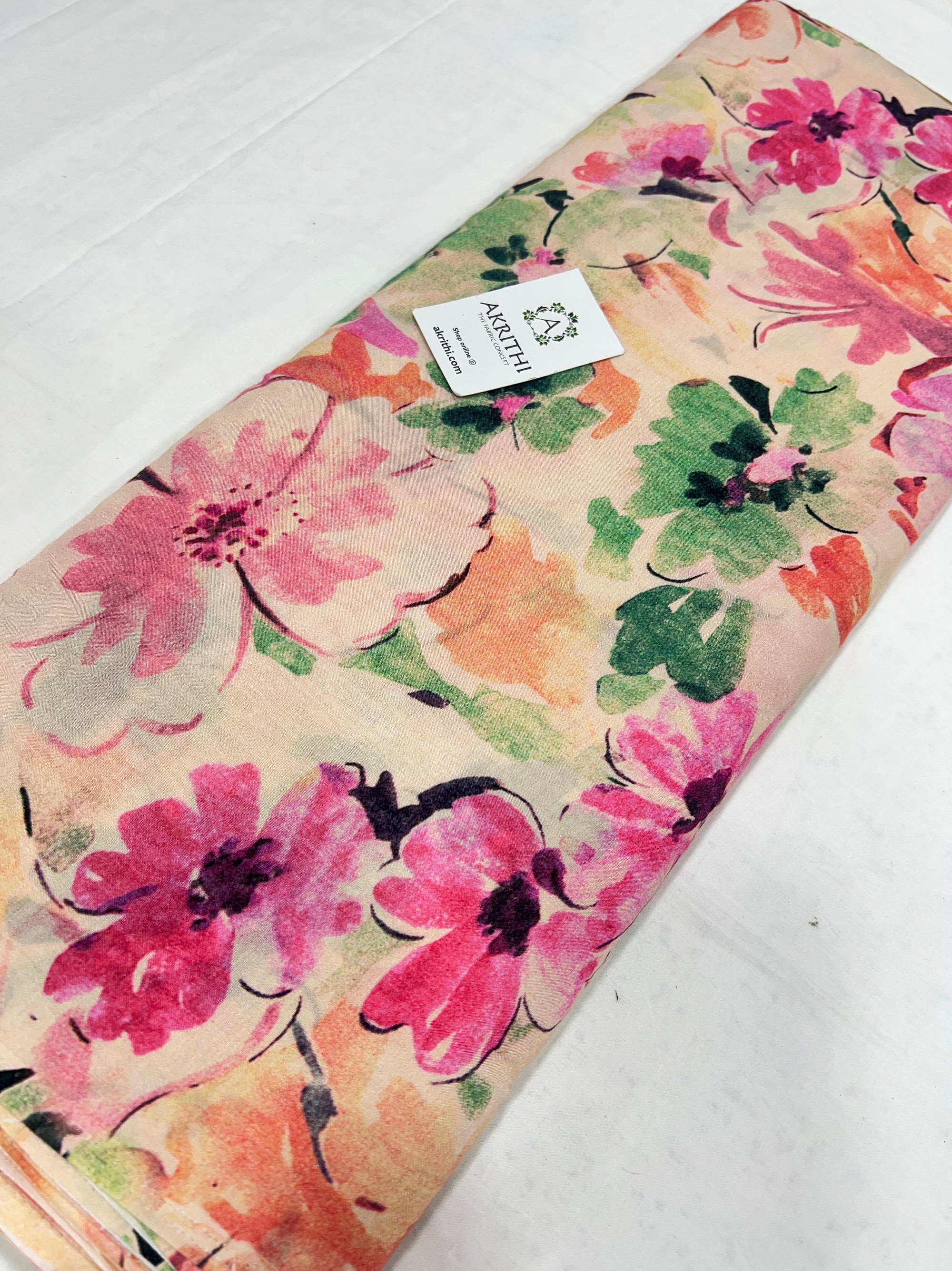 Printed pure muslin fabric