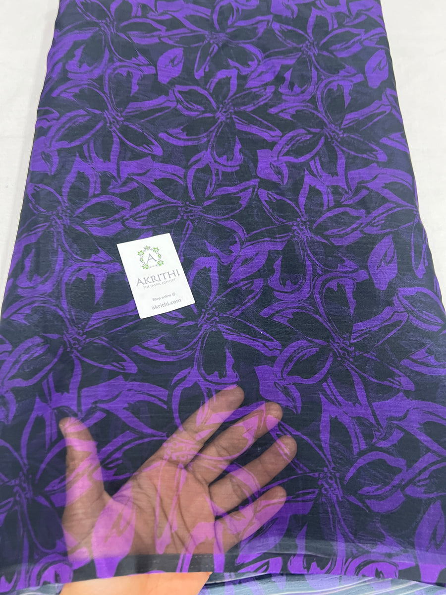 Digital floral printed chiffon fabric