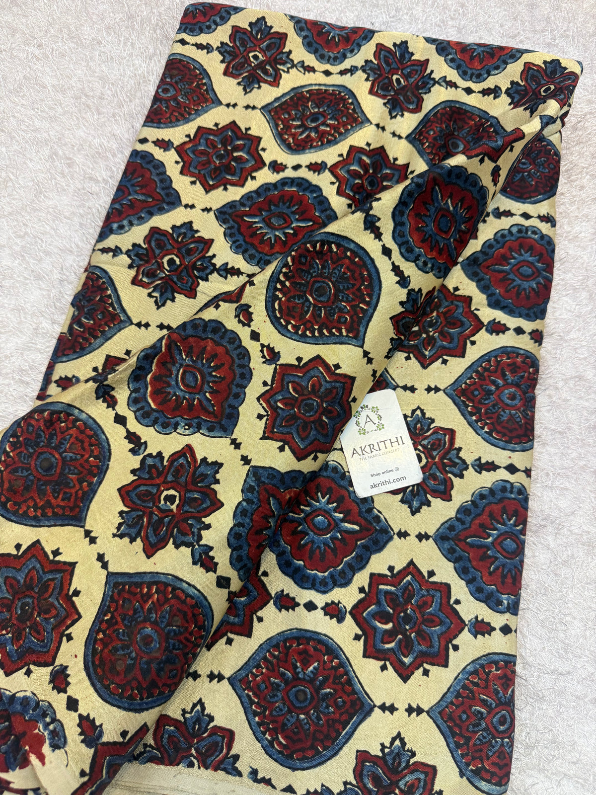 Ajrakh pure mashru silk fabric