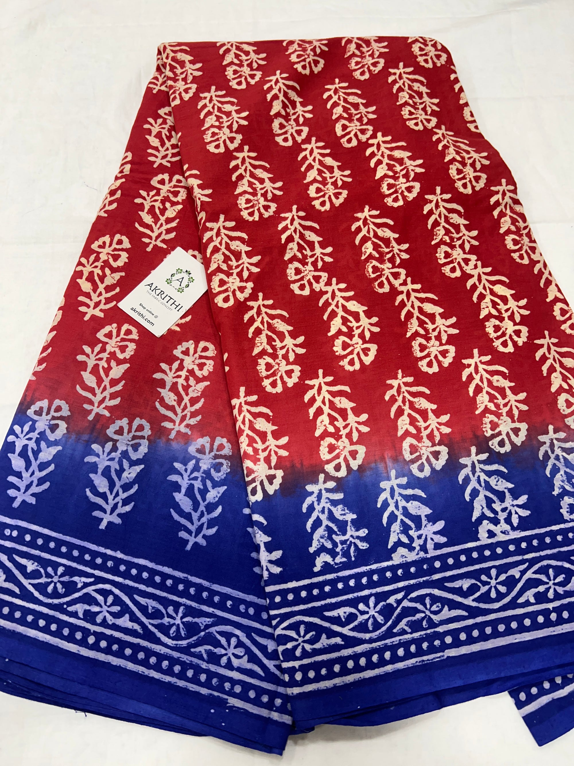 Printed pure cotton saree