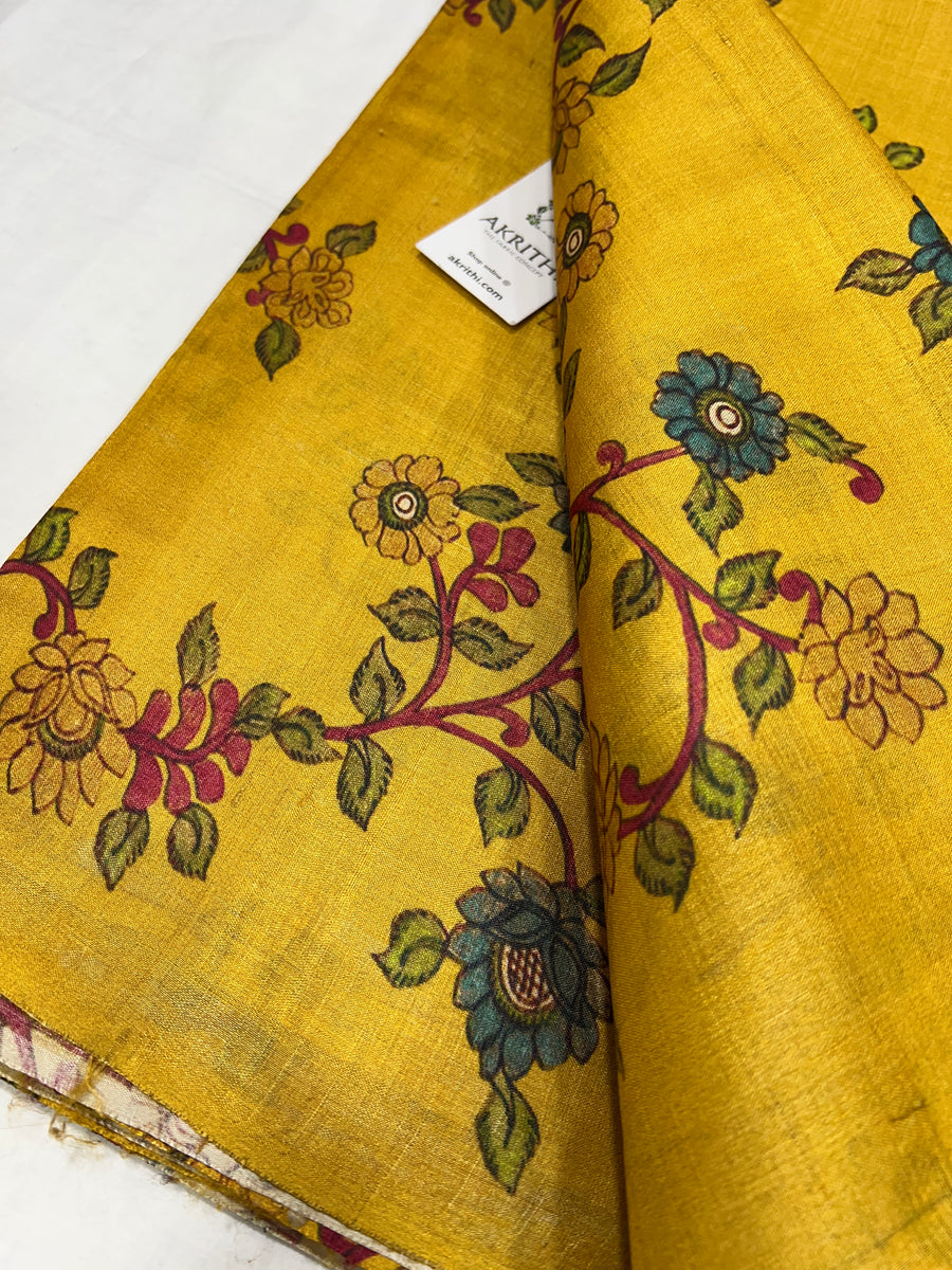 Digital Printed handloom pure tussar silk fabric