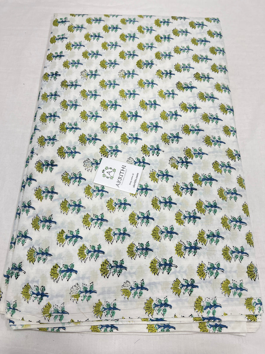 Hand block Printed pure cotton fabric