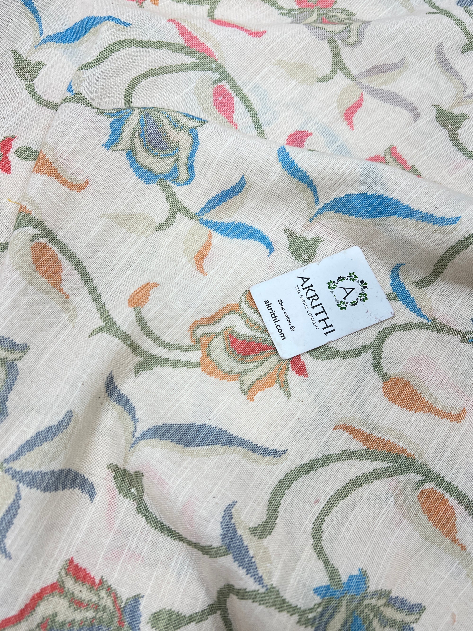 Digital Printed pure linen twill cotton fabric