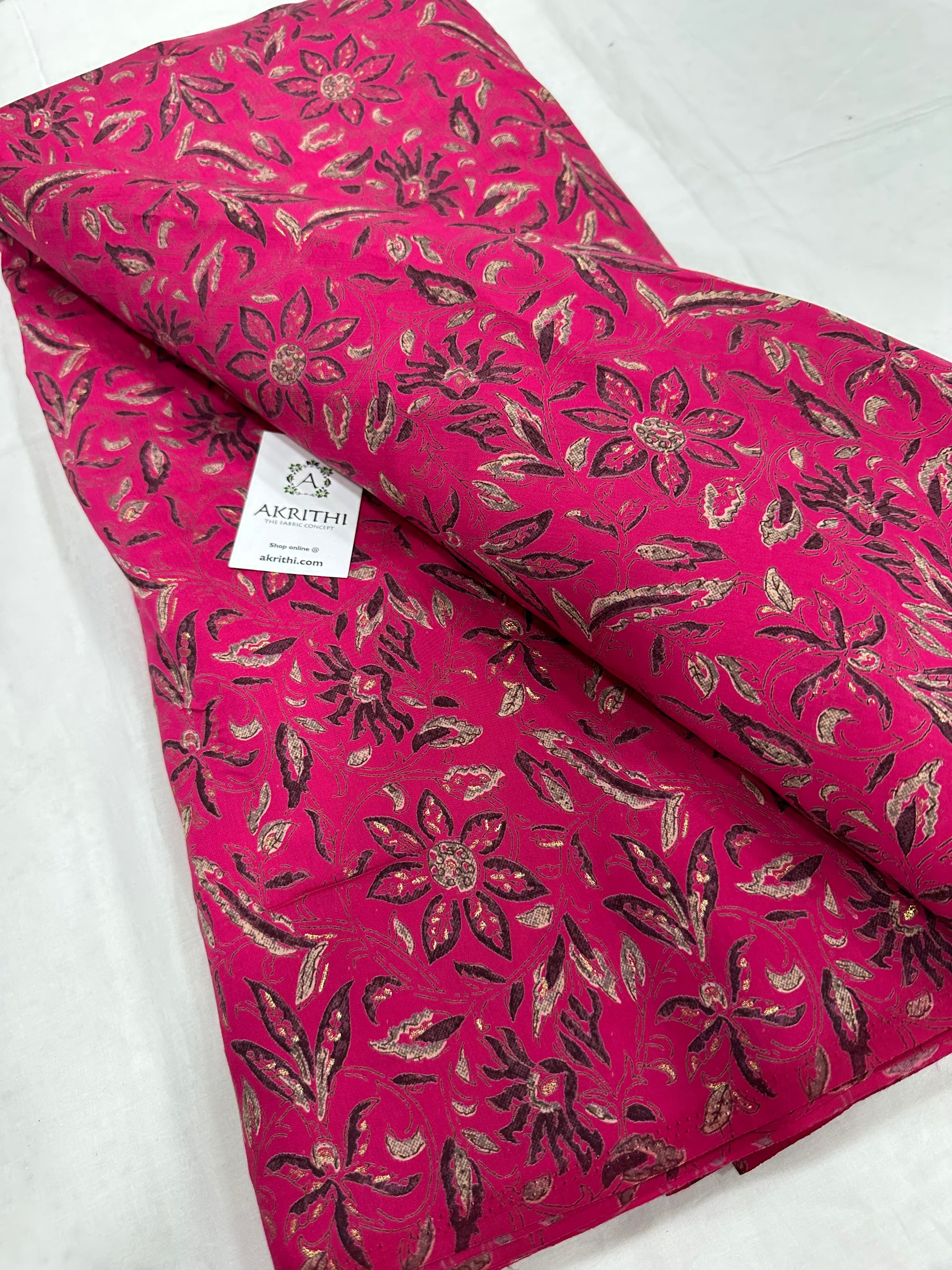 Printed silk fabric