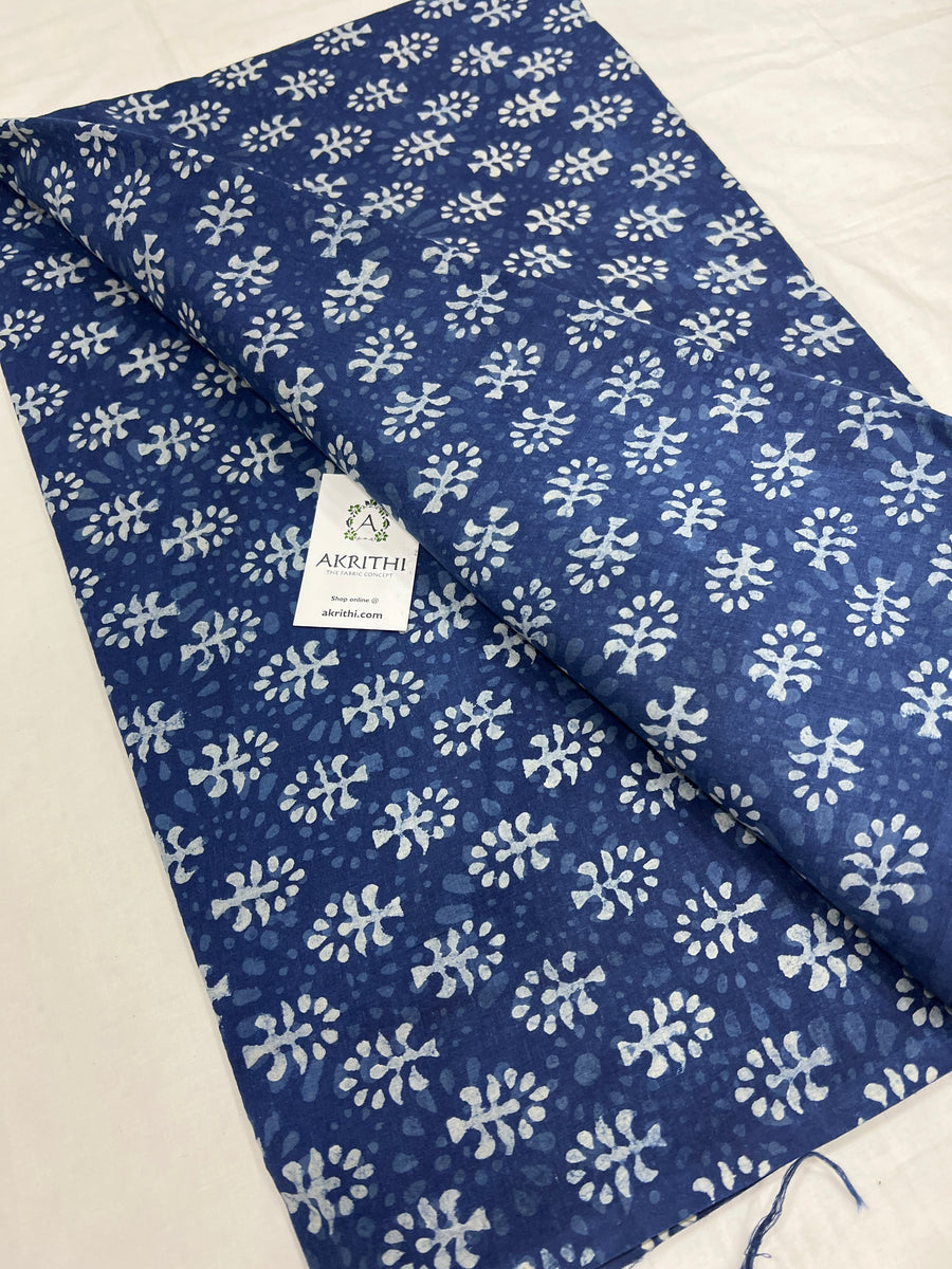 Indigo Printed pure cotton fabric