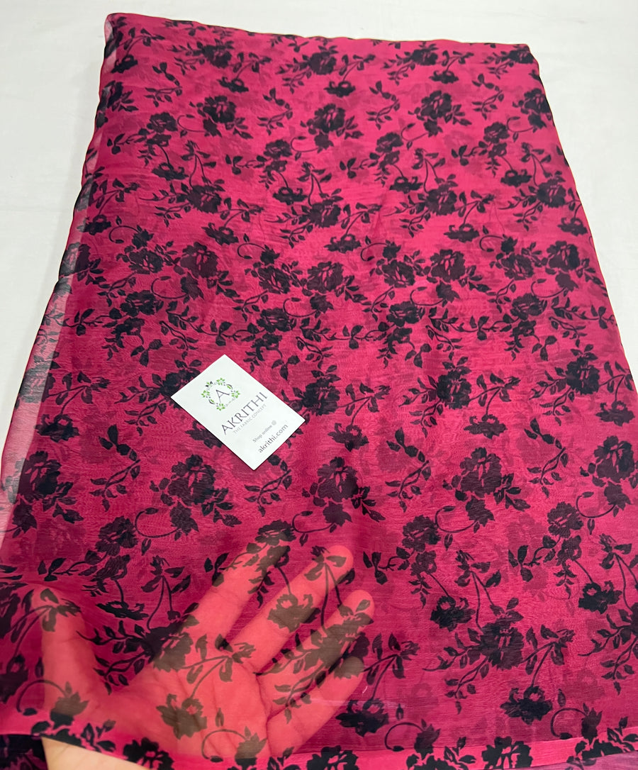 Digital floral printed chiffon fabric