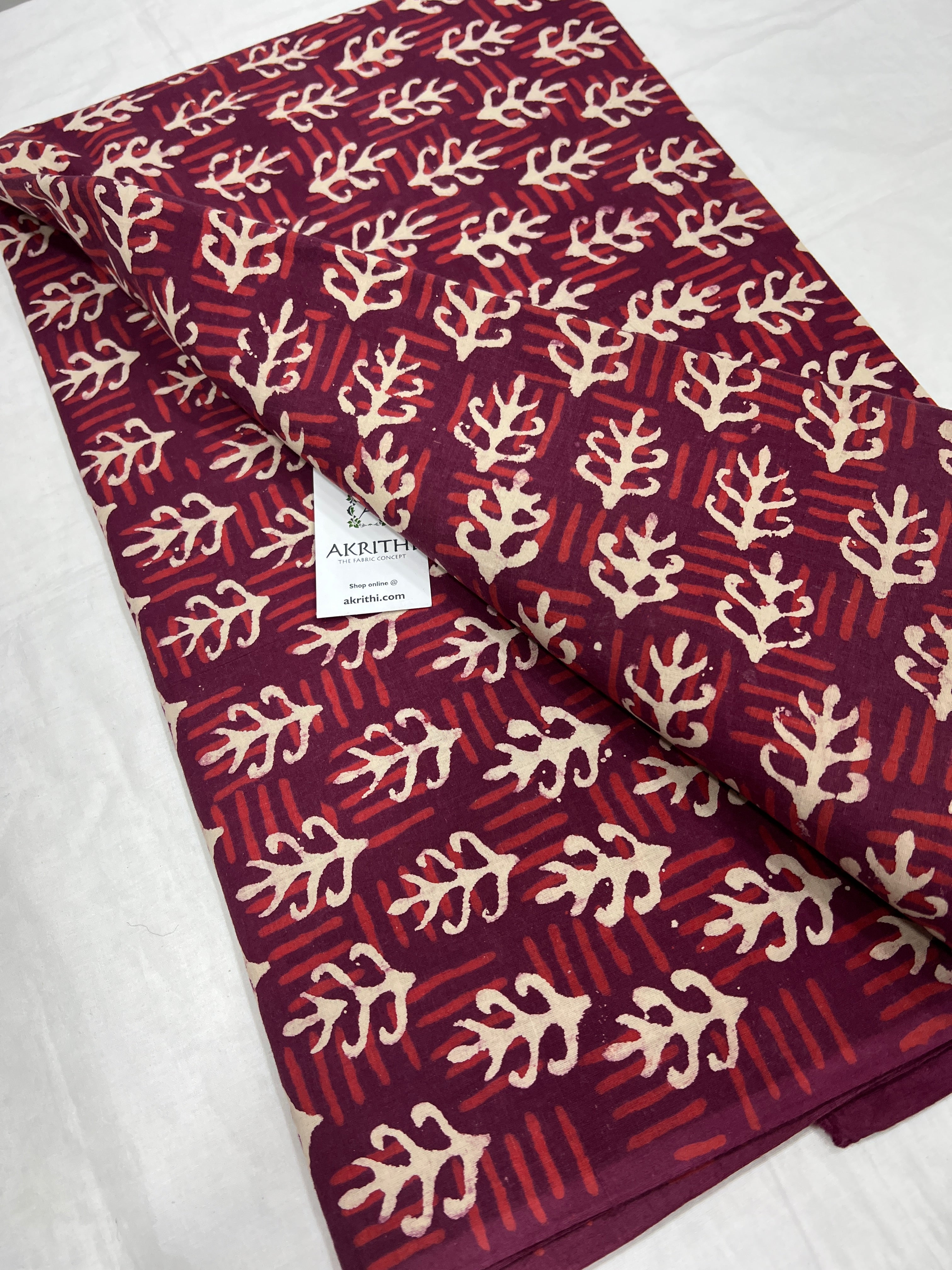 Buy Ajrakh fabrics online | Ajrakh cotton and ajrakh modal fabric – Akrithi