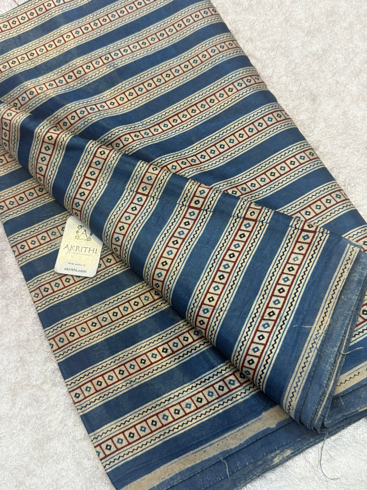 Ajrakh pure mashru silk fabric