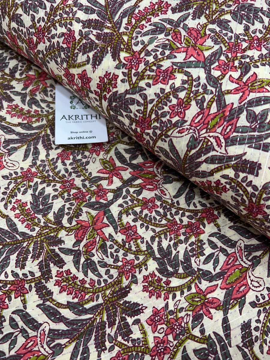 Kantha Printed pure cotton fabric